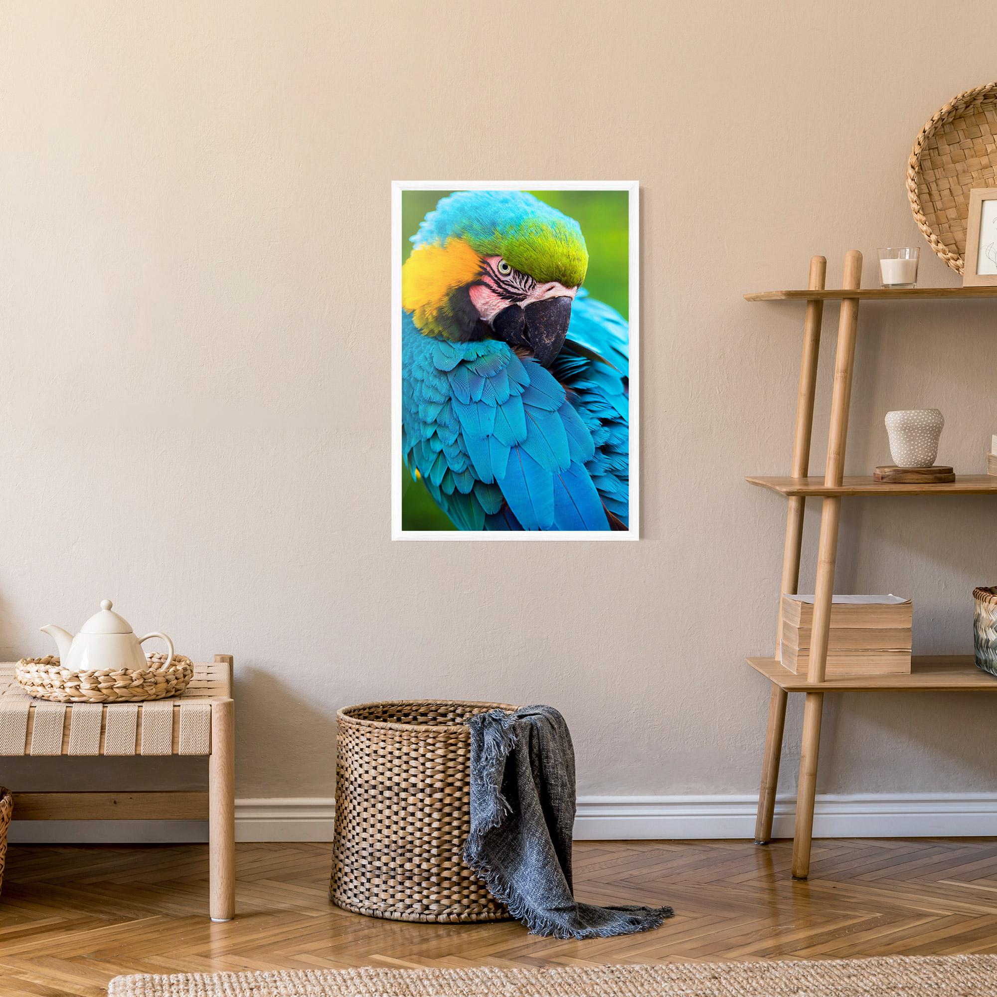 Plakat w Ramie Blue Parrot mockup 9