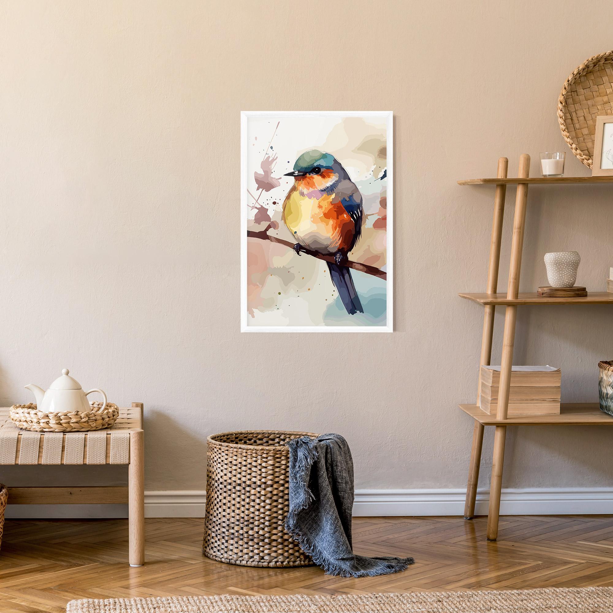 Plakat w Ramie Orange Purple Bird mockup 9