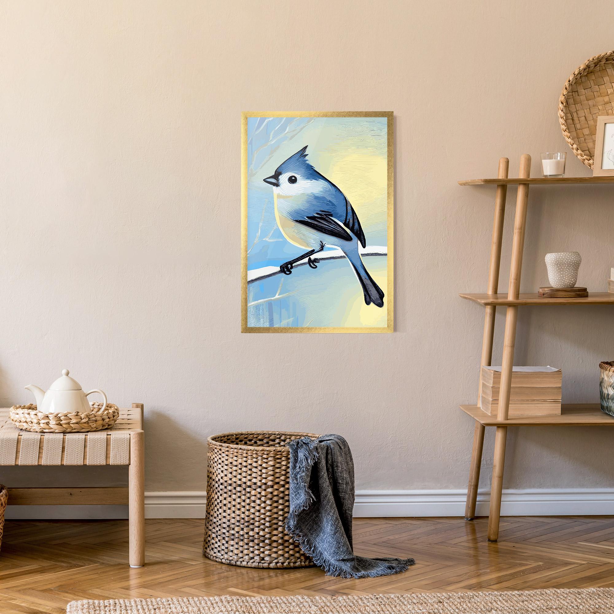 Plakat w Ramie Bird Winter Painting mockup 9