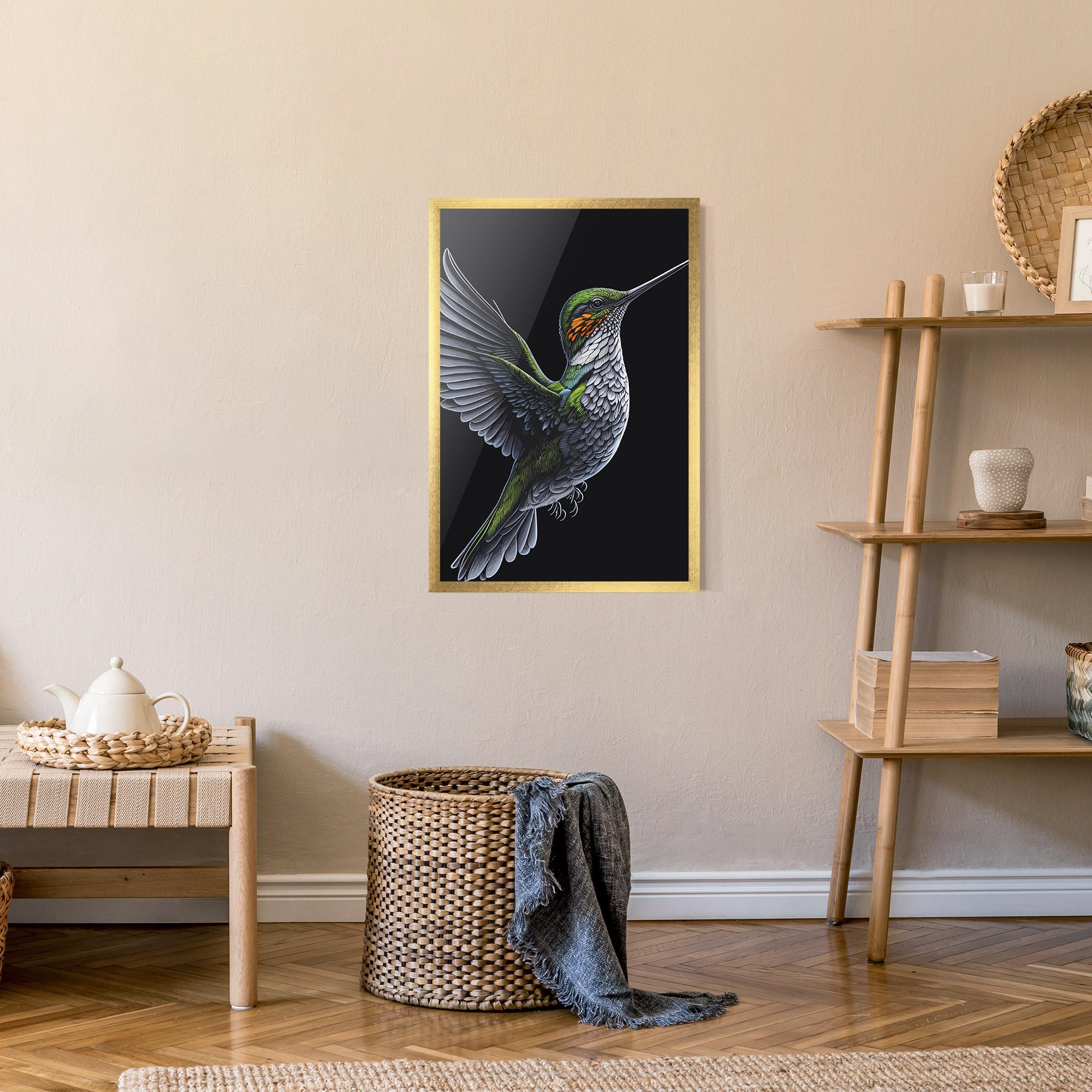 Plakat w Ramie Hummingbird mockup 9