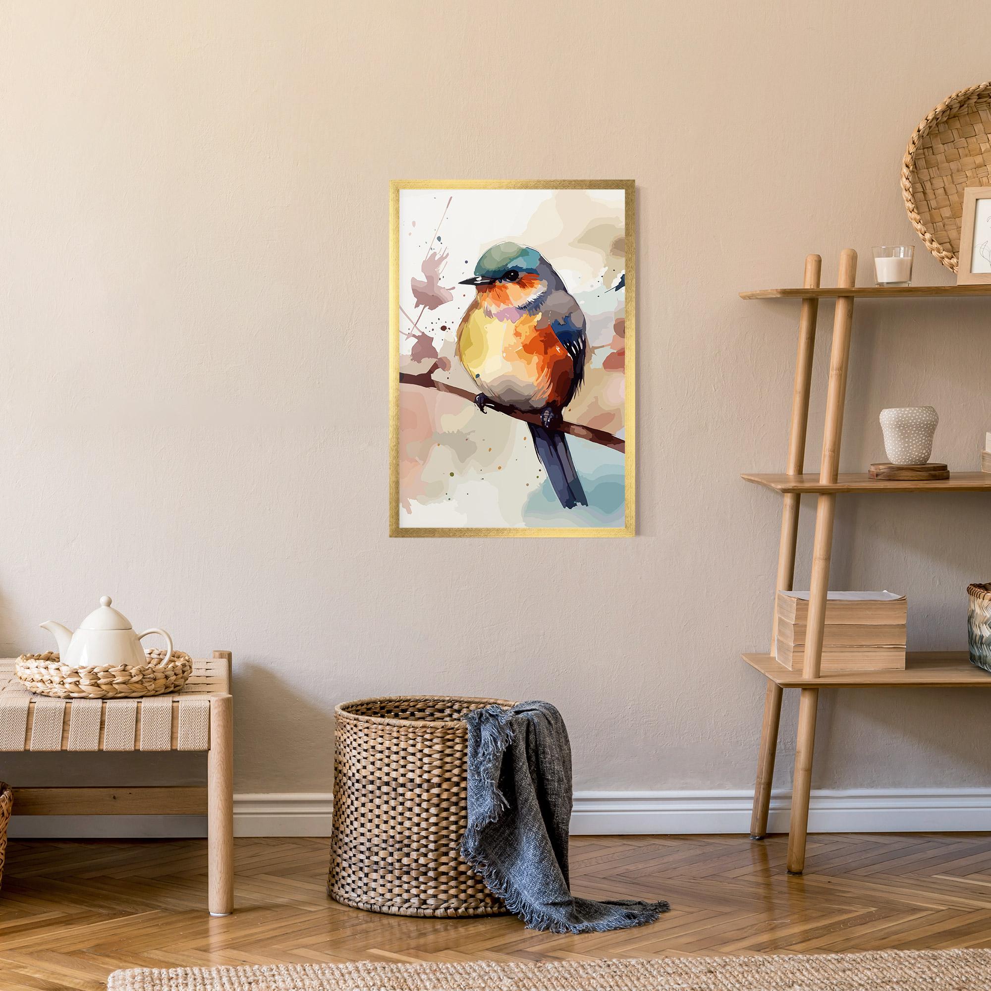 Plakat w Ramie Orange Purple Bird mockup 9