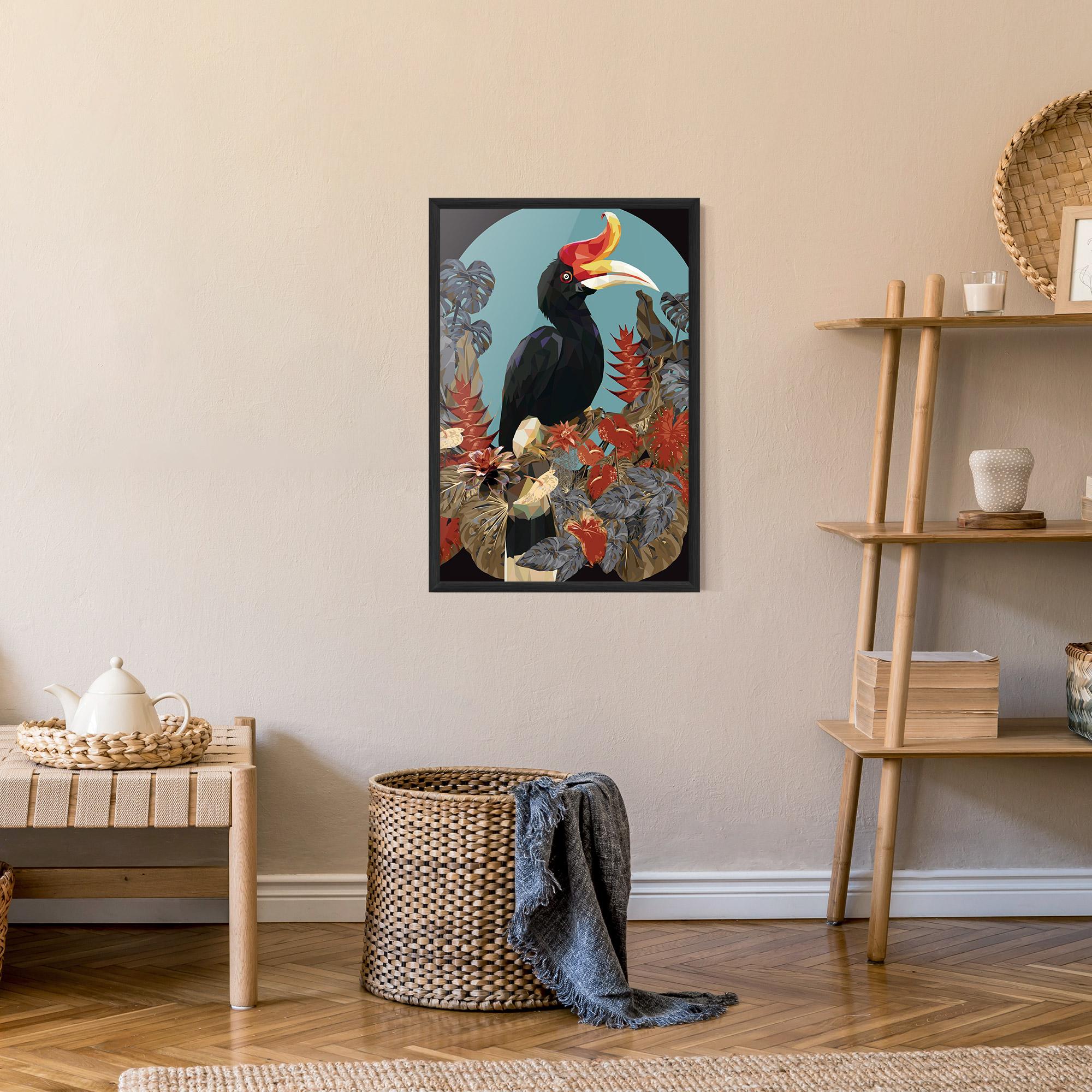 Plakat w Ramie Black Interesting Bird mockup 9
