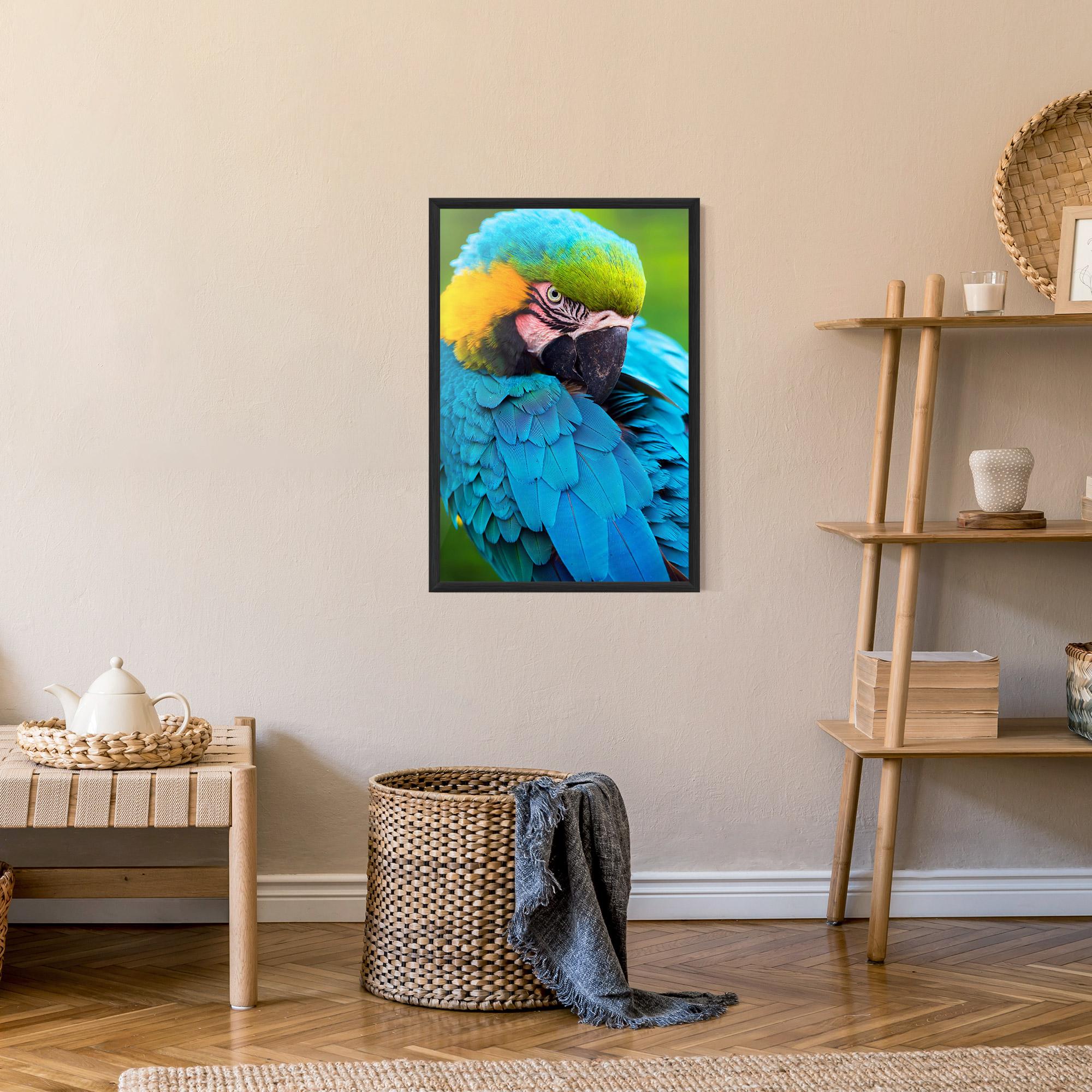 Plakat w Ramie Blue Parrot mockup 9