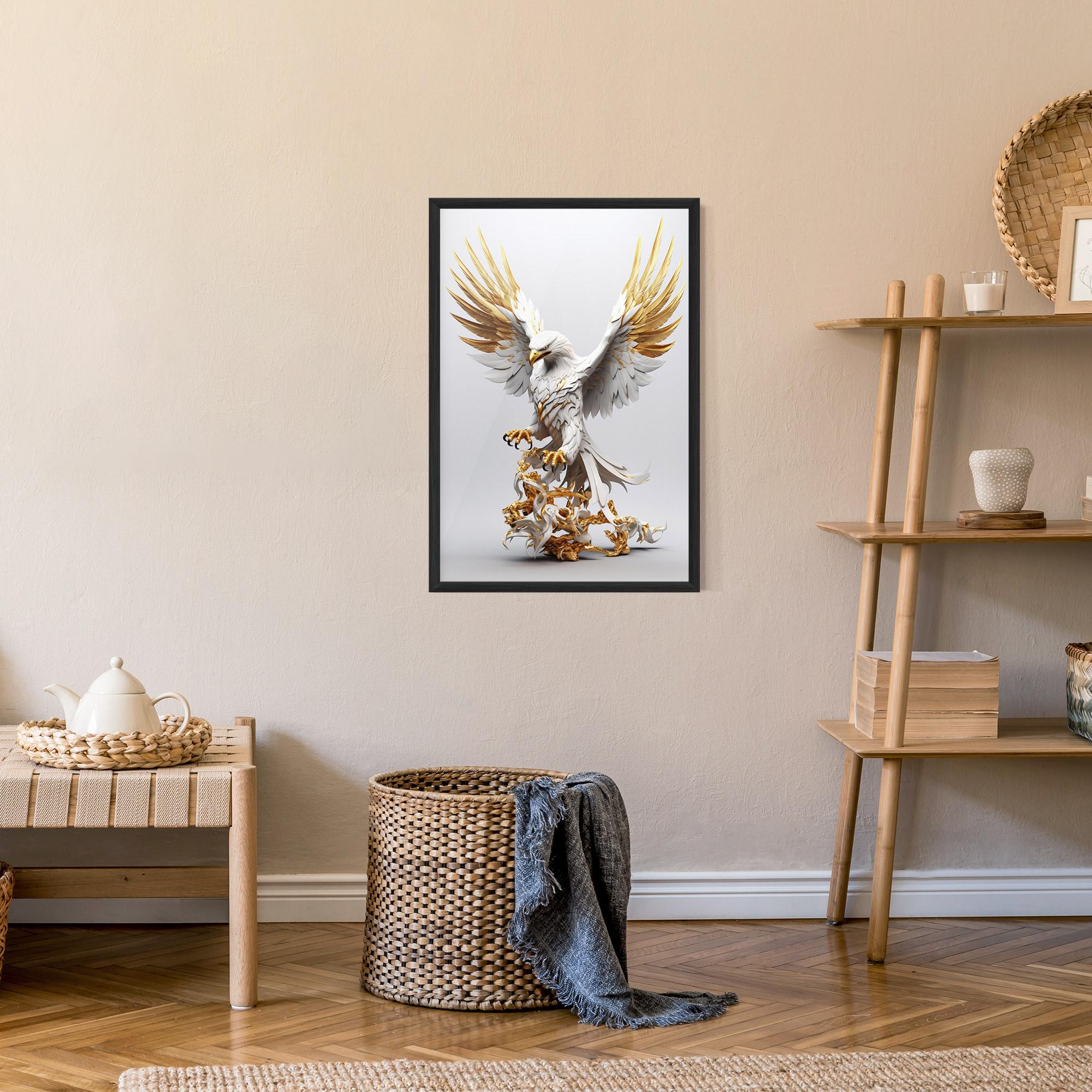 Plakat w Ramie Gold 3d Eagle mockup 9