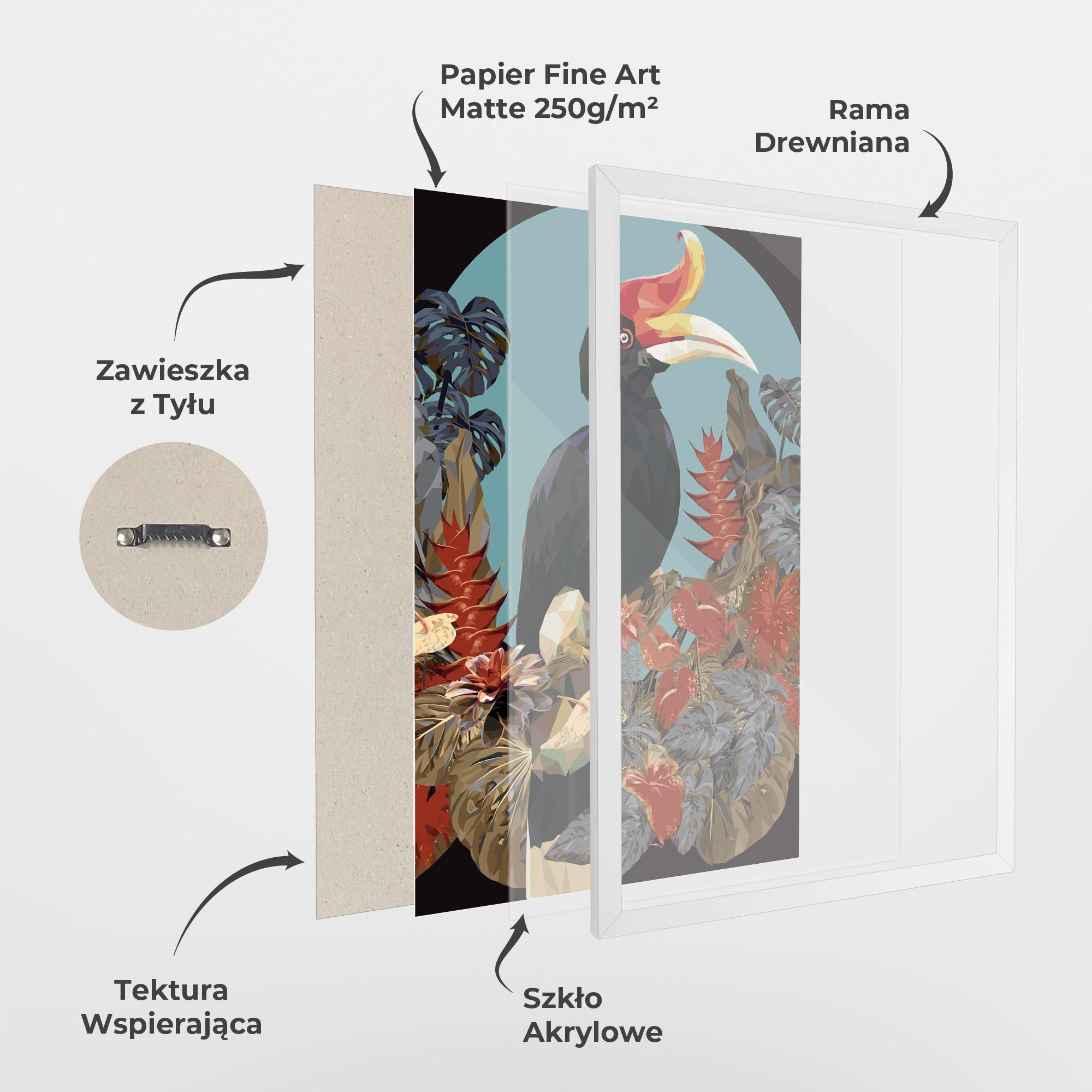 Plakat w Ramie Black Interesting Bird mockup 1