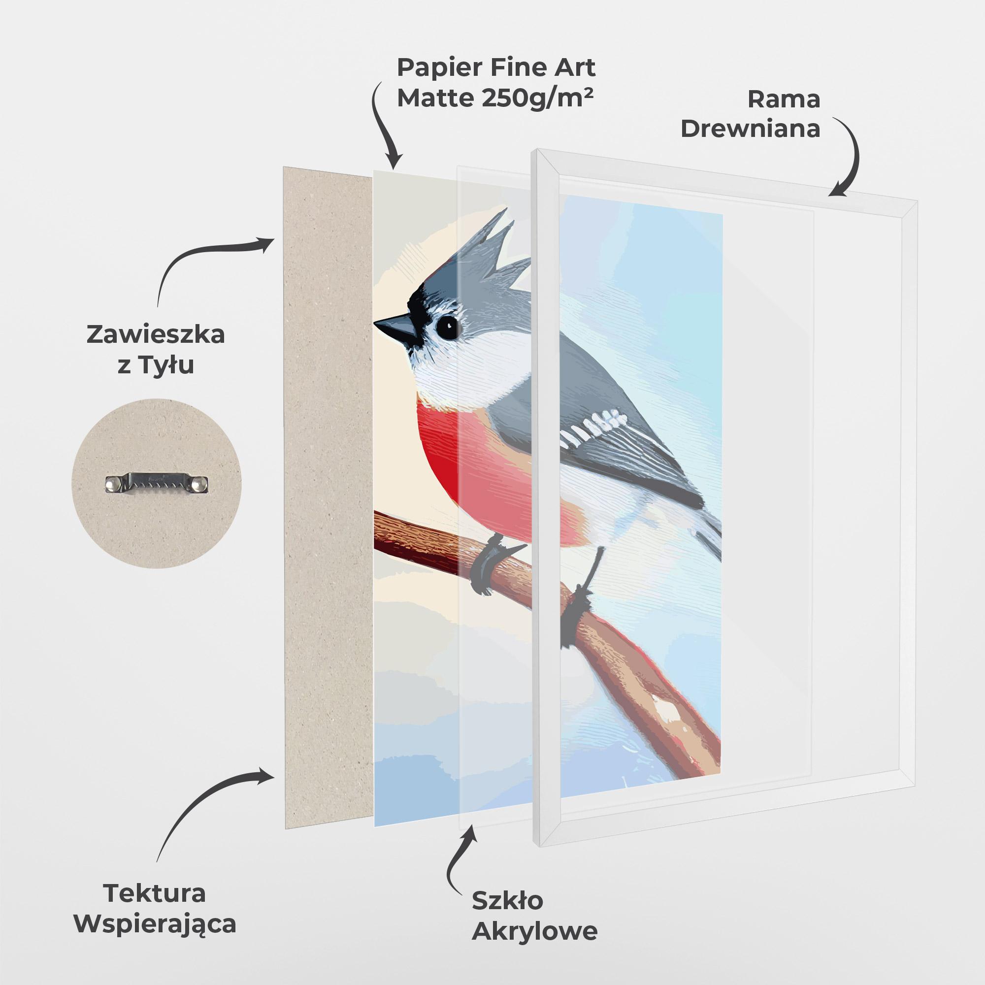 Plakat w Ramie Blue Bird Painting mockup 1