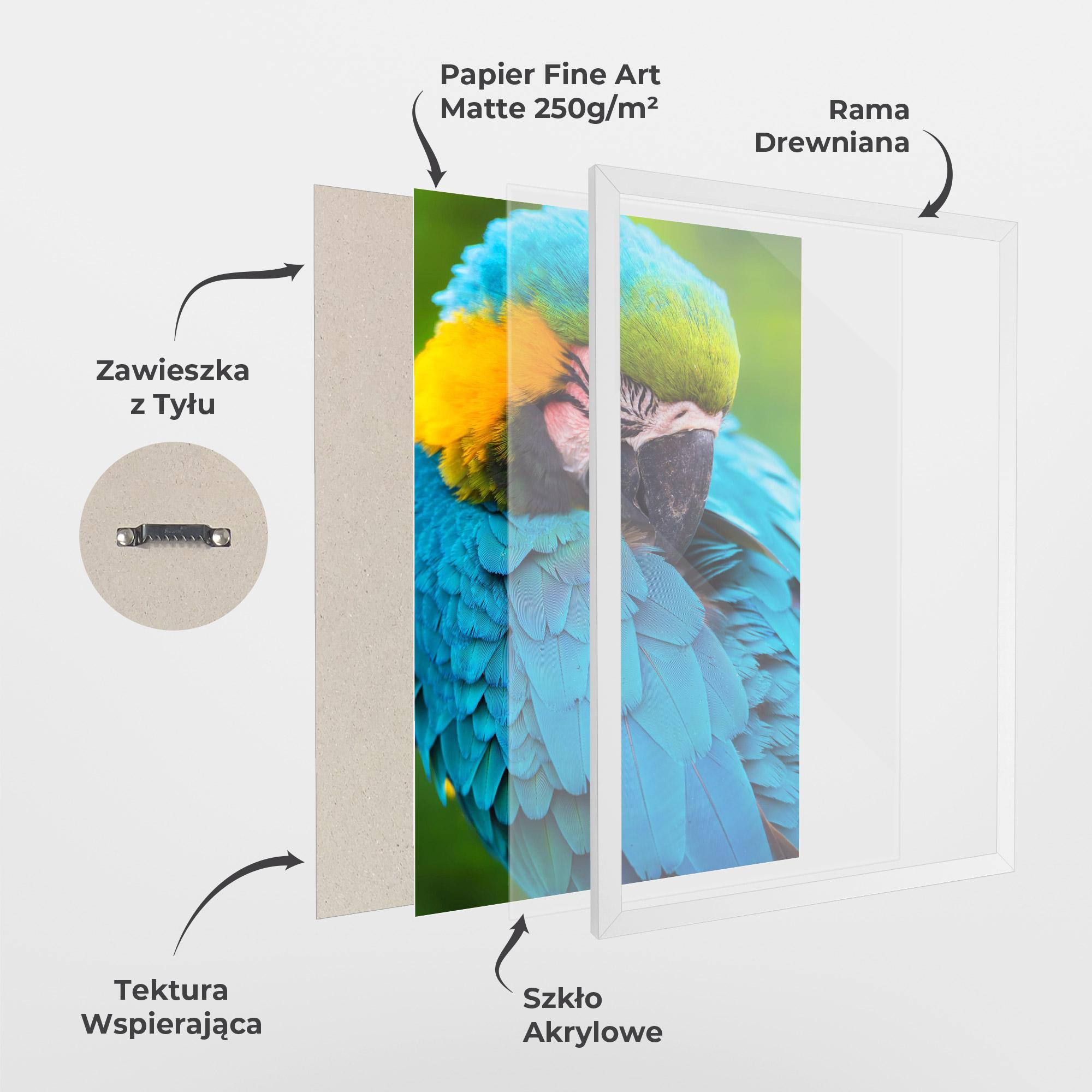 Plakat w Ramie Blue Parrot mockup 1