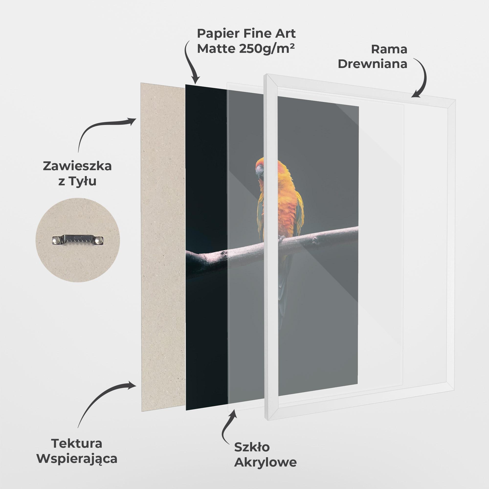 Plakat w Ramie Fire Parrot mockup 1