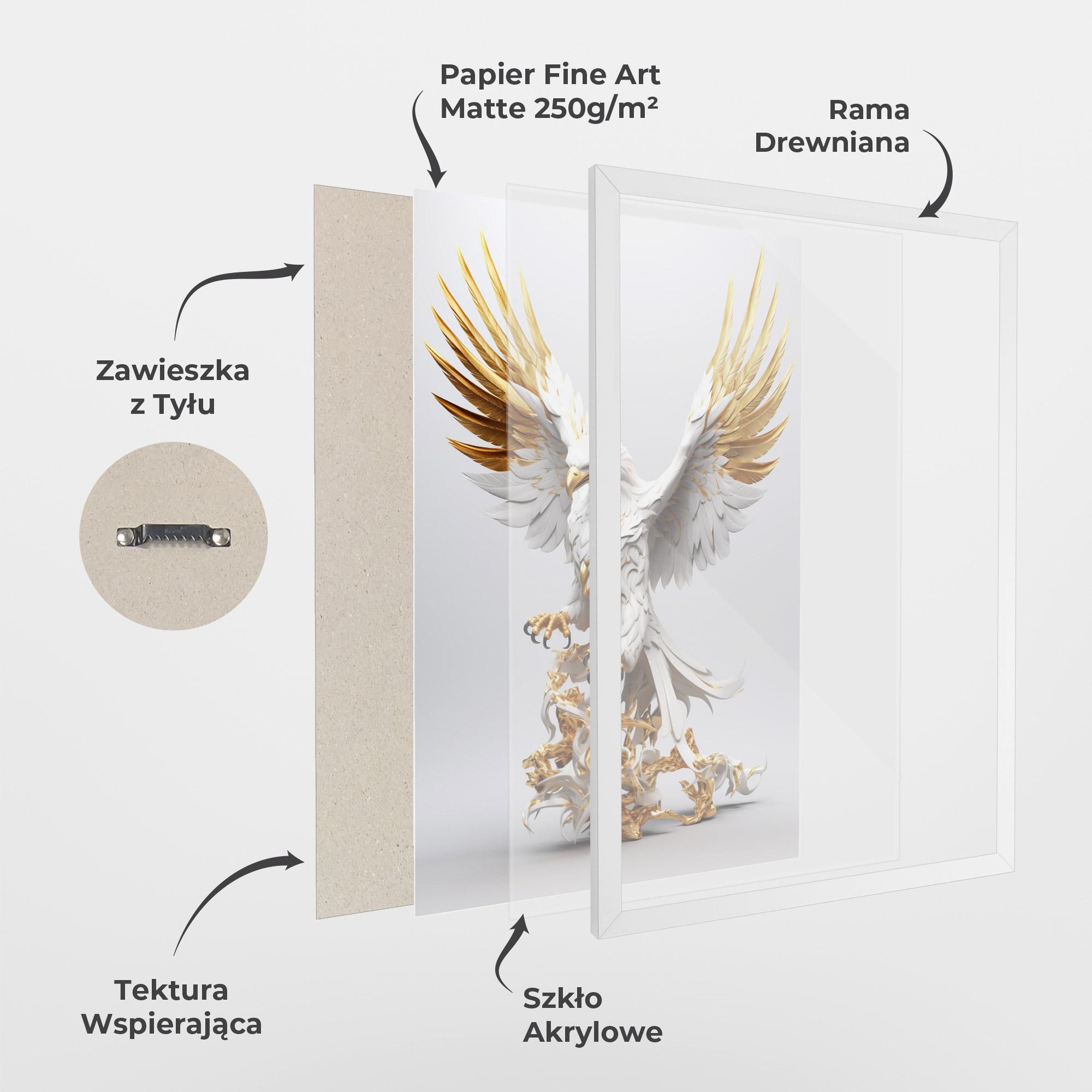 Plakat w Ramie Gold 3d Eagle mockup 1