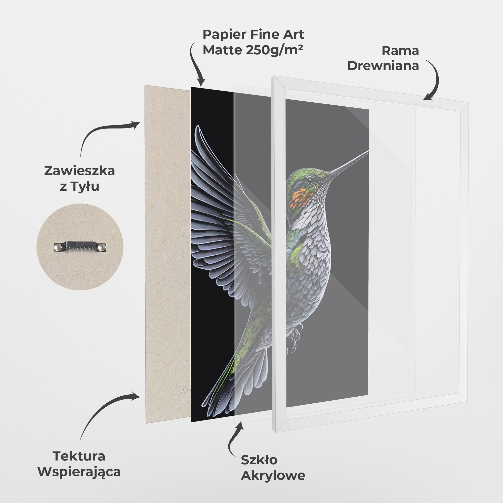 Plakat w Ramie Hummingbird mockup 1