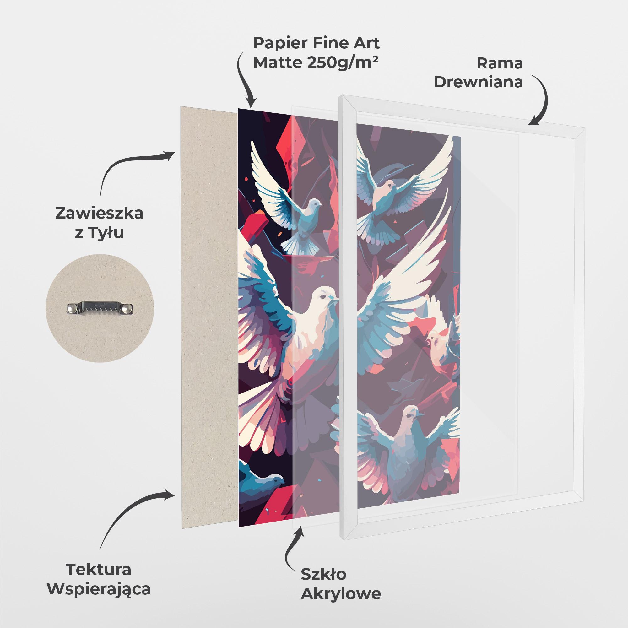 Plakat w Ramie Pretty Dove Family mockup 1