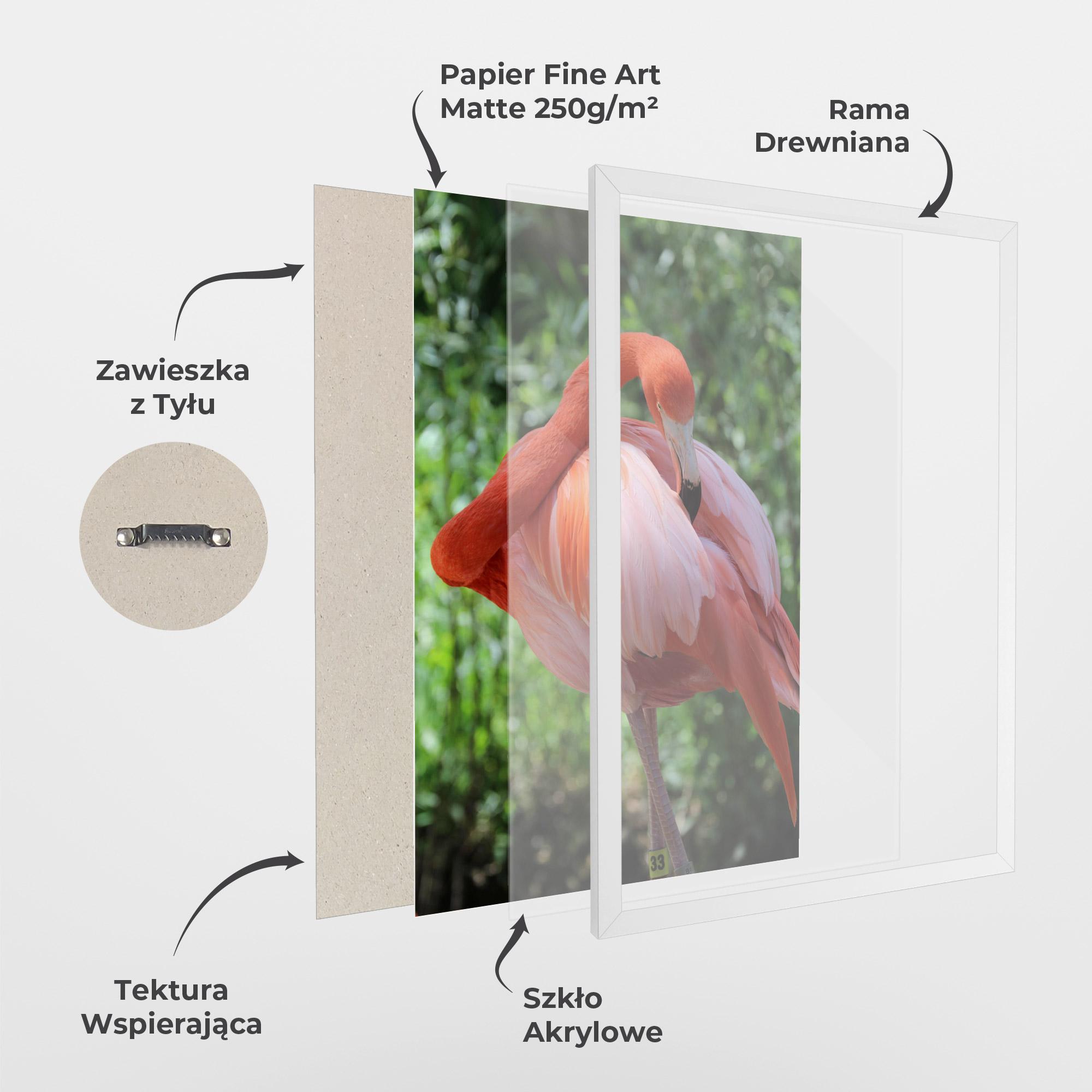 Plakat w Ramie Red Flamingo mockup 1