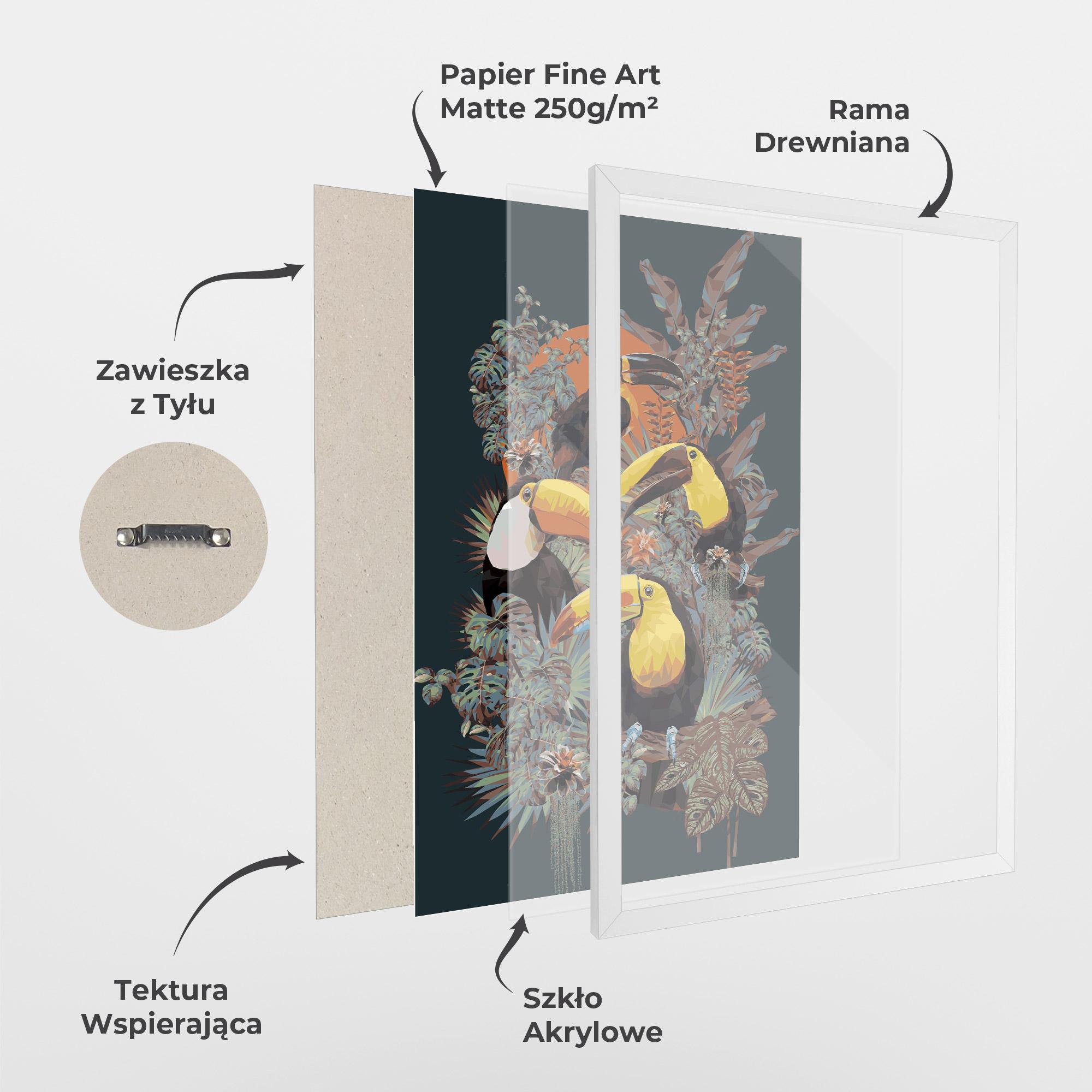 Plakat w Ramie Toucan Birds mockup 1