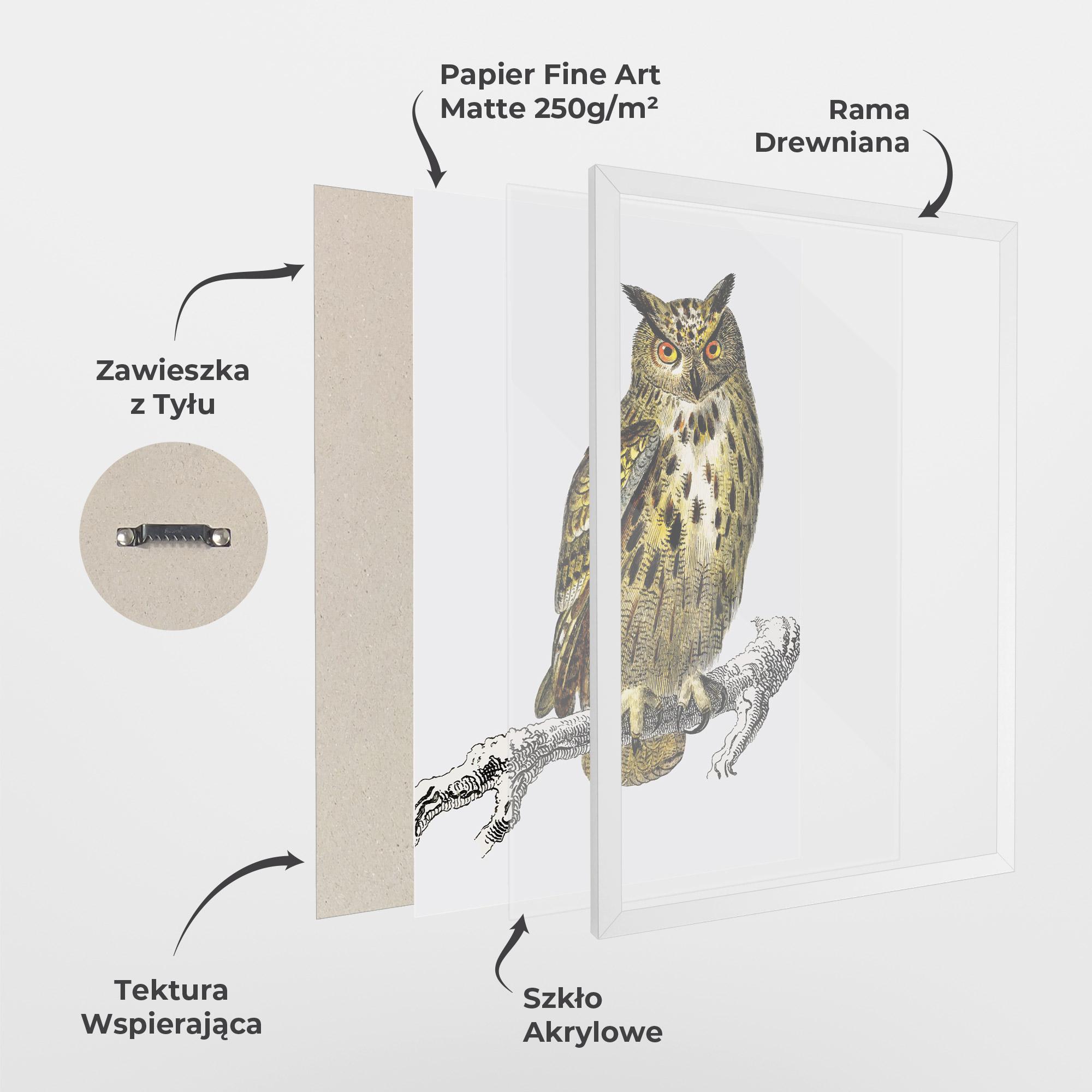 Plakat w Ramie Yellow Owl mockup 1