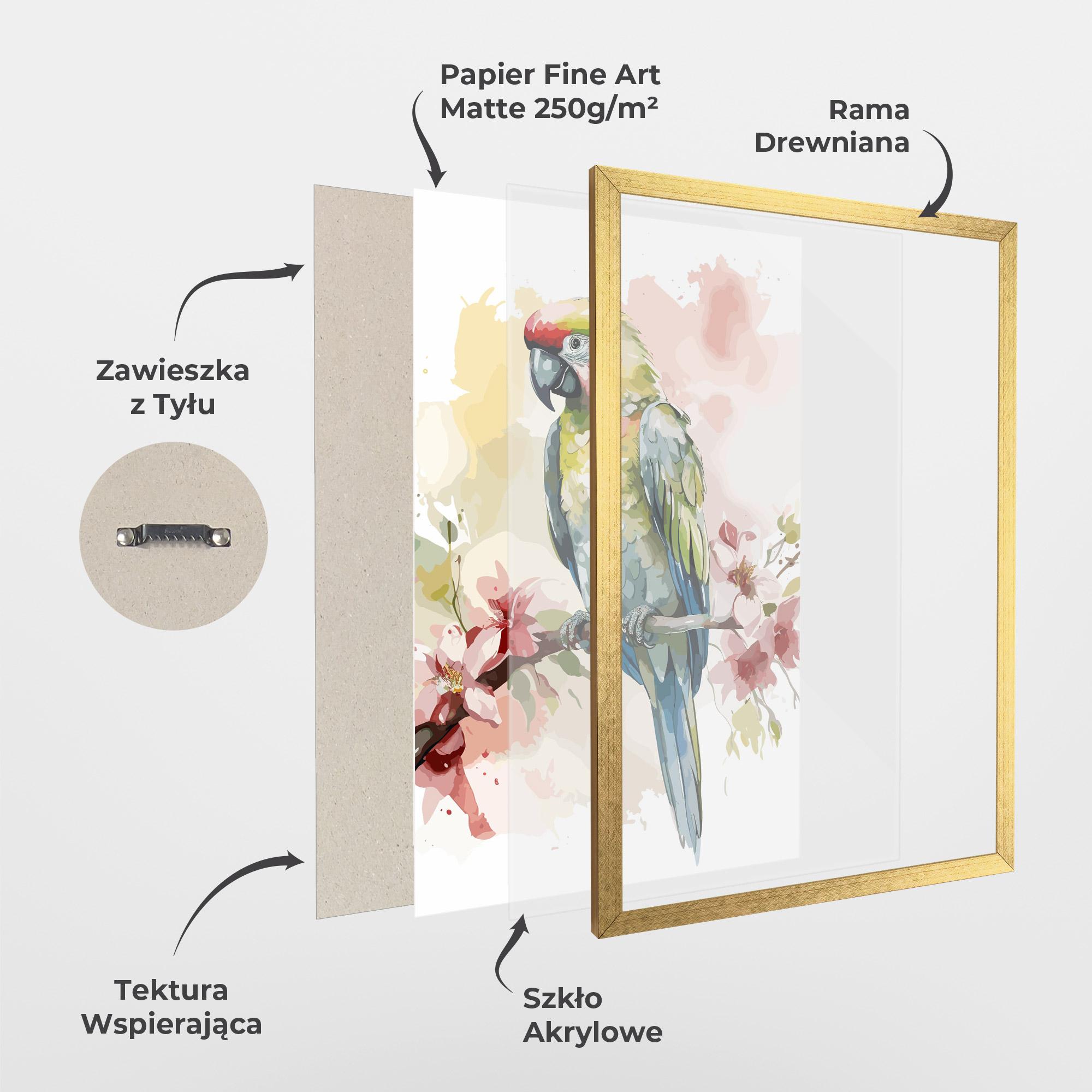 Plakat w Ramie Beautiful Parrot mockup 1