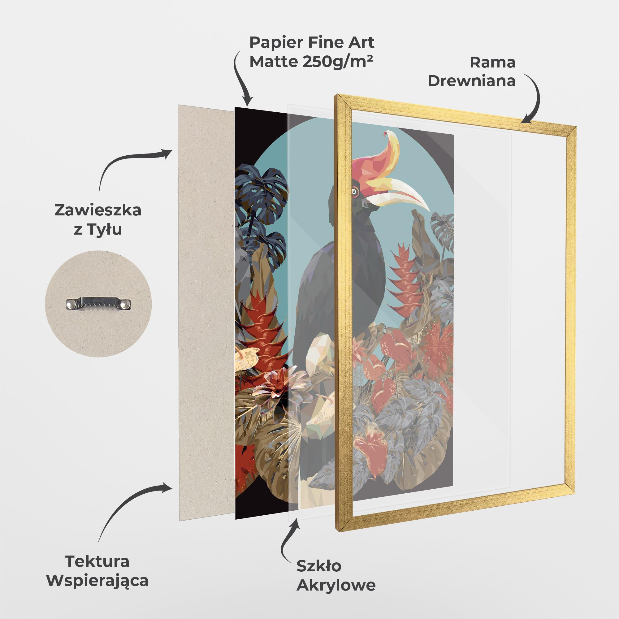 Plakat w Ramie Black Interesting Bird mockup 1