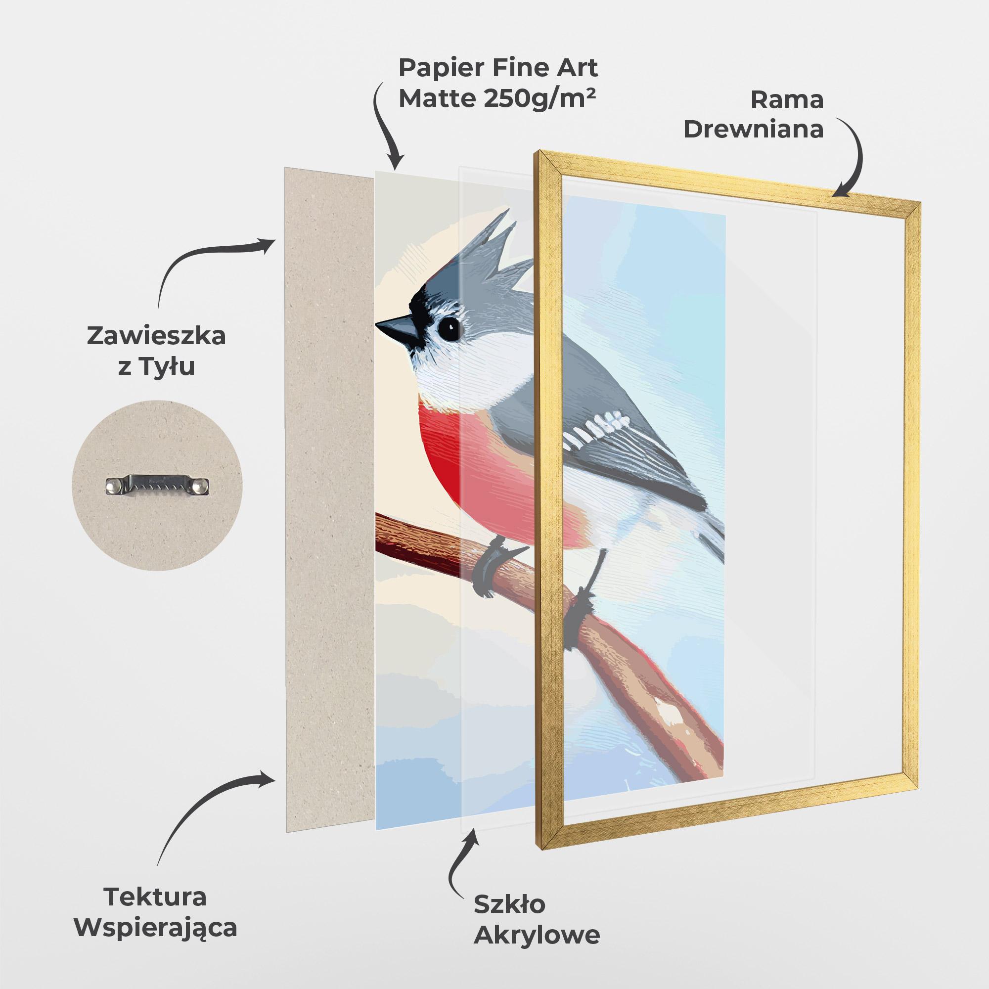 Plakat w Ramie Blue Bird Painting mockup 1