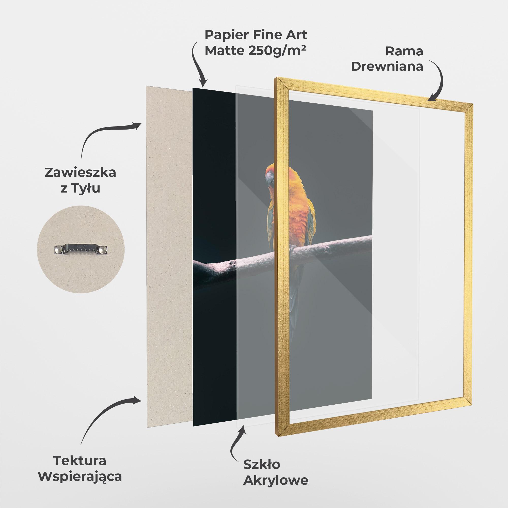 Plakat w Ramie Fire Parrot mockup 1