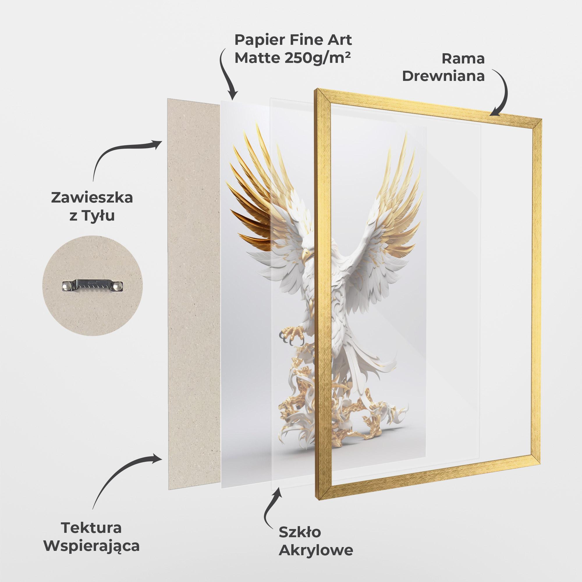 Plakat w Ramie Gold 3d Eagle mockup 1