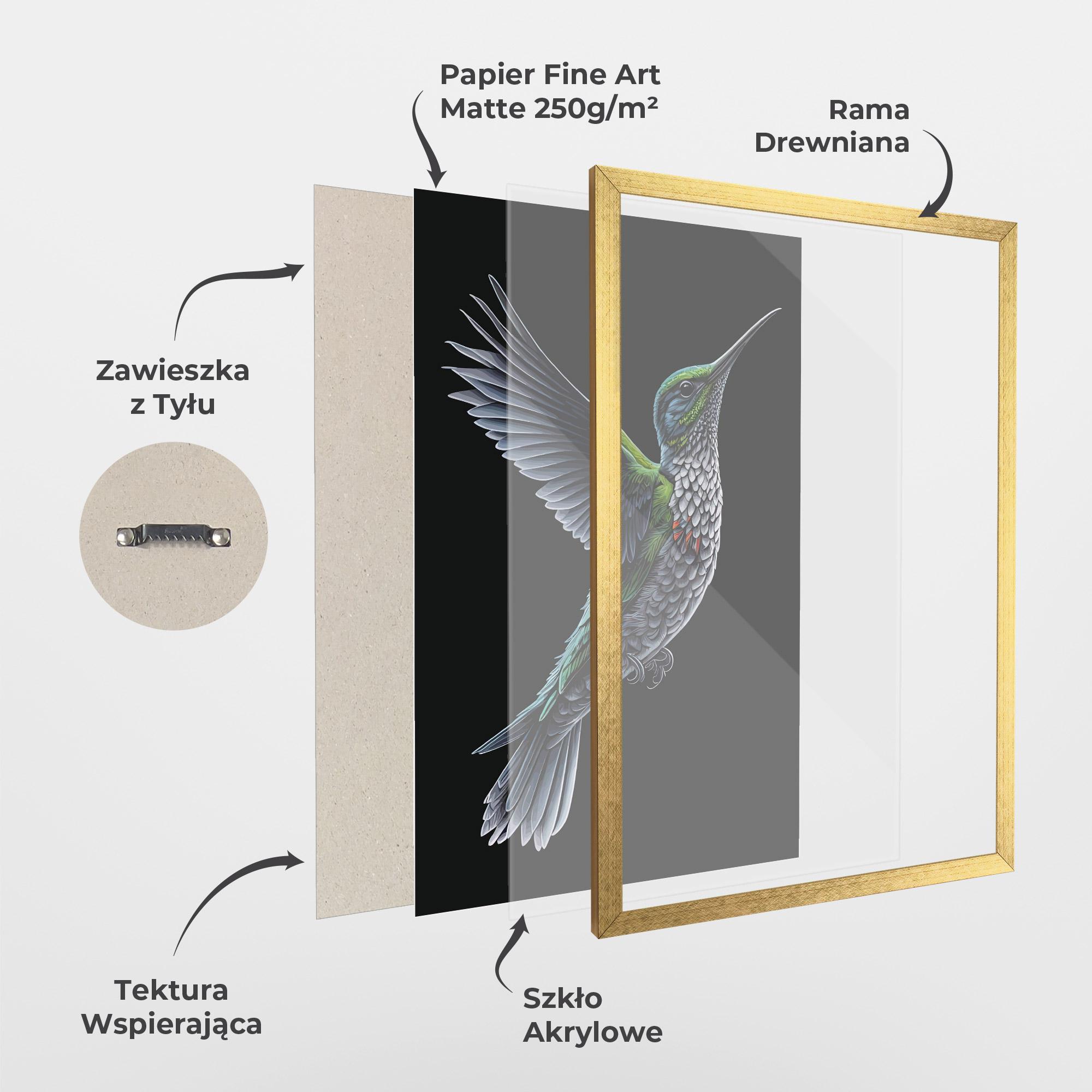 Plakat w Ramie Green Hummingbird mockup 1