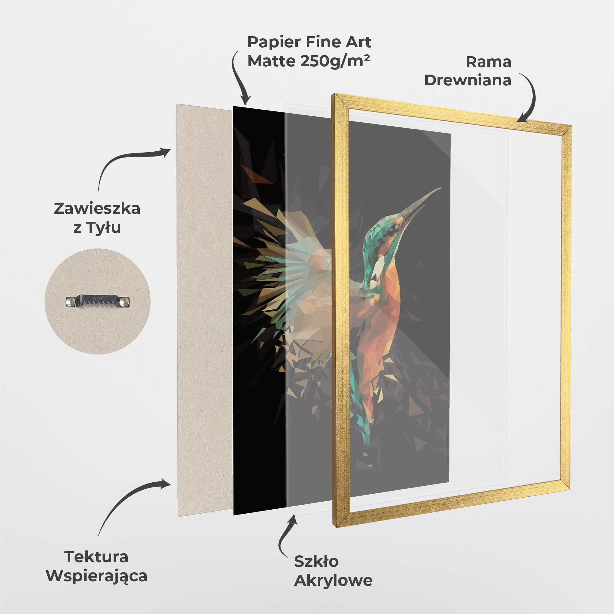 Plakat w Ramie Hummingbird Splash mockup 1