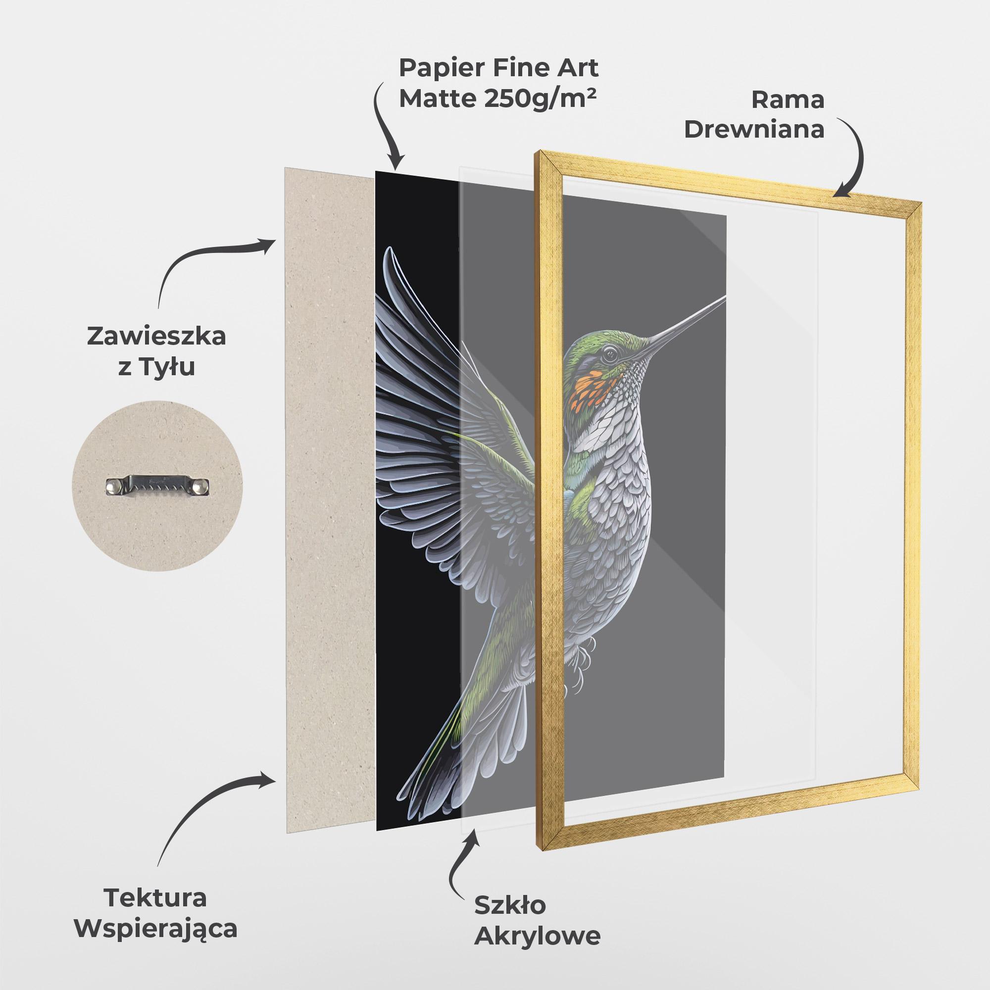 Plakat w Ramie Hummingbird mockup 1