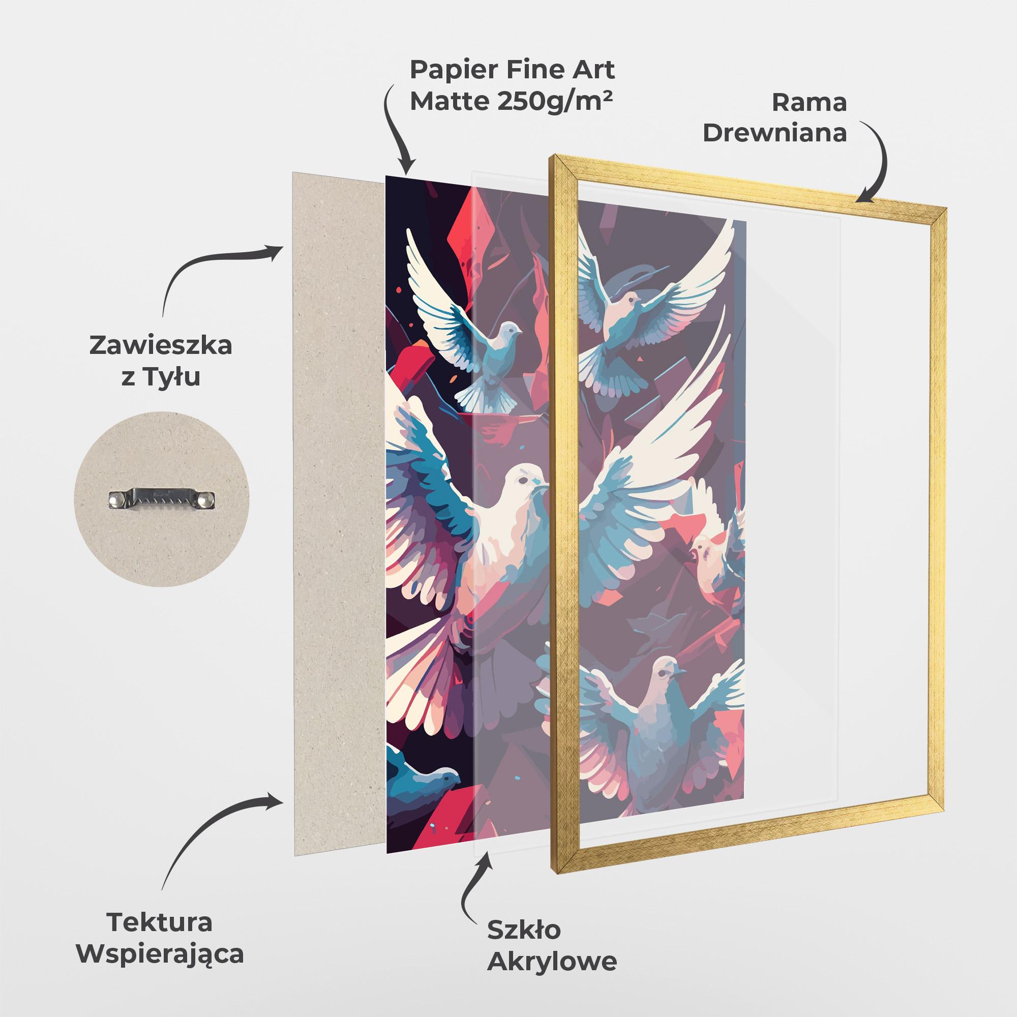 Plakat w Ramie Pretty Dove Family mockup 1