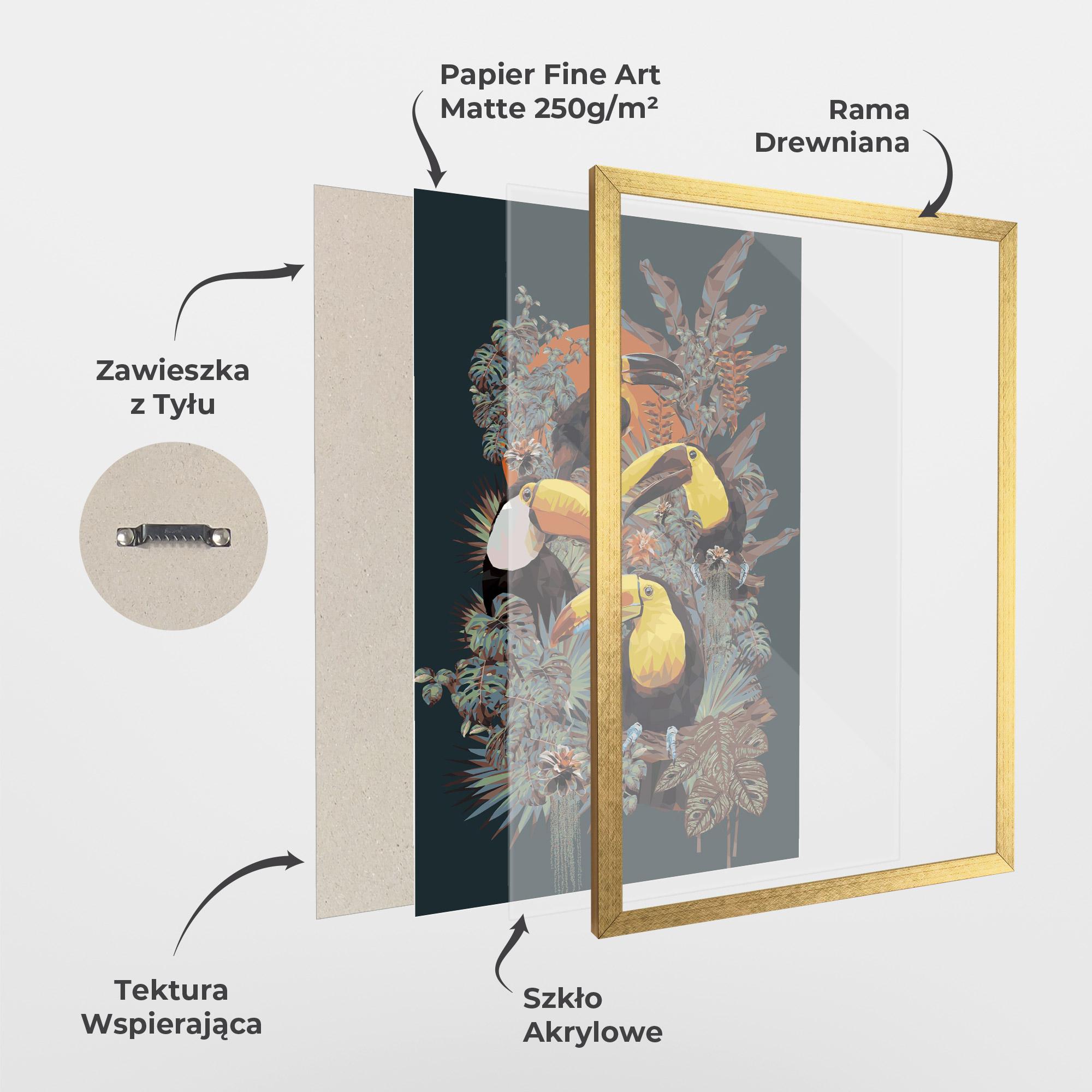 Plakat w Ramie Toucan Birds mockup 1