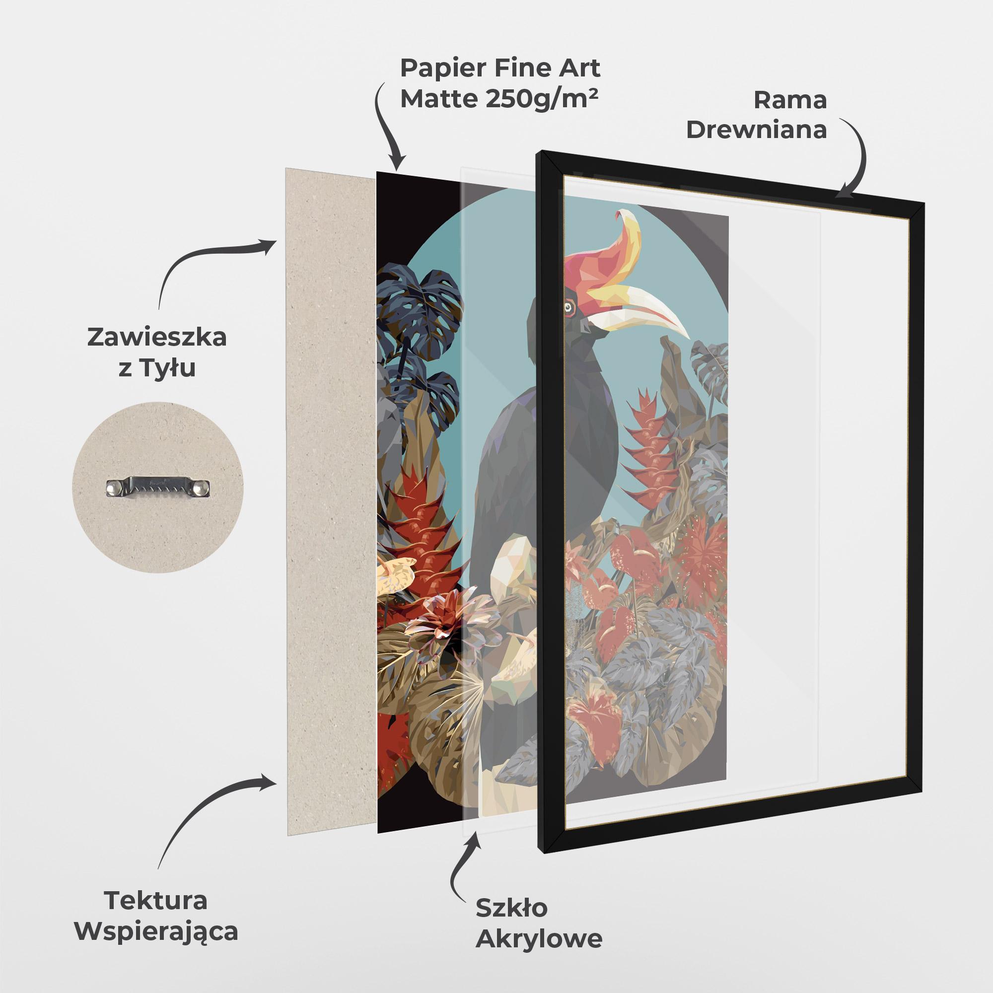 Plakat w Ramie Black Interesting Bird mockup 1