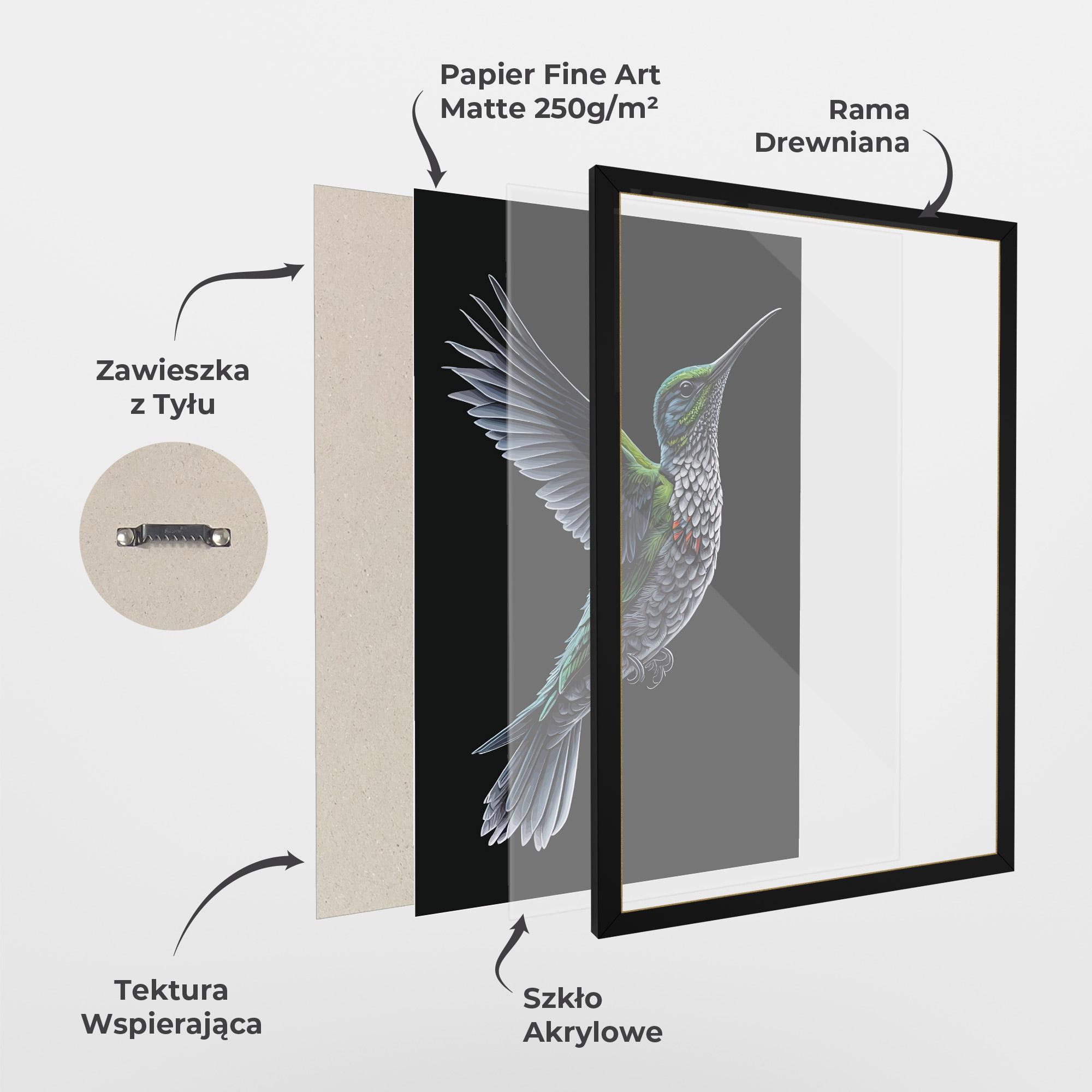 Plakat w Ramie Green Hummingbird mockup 1