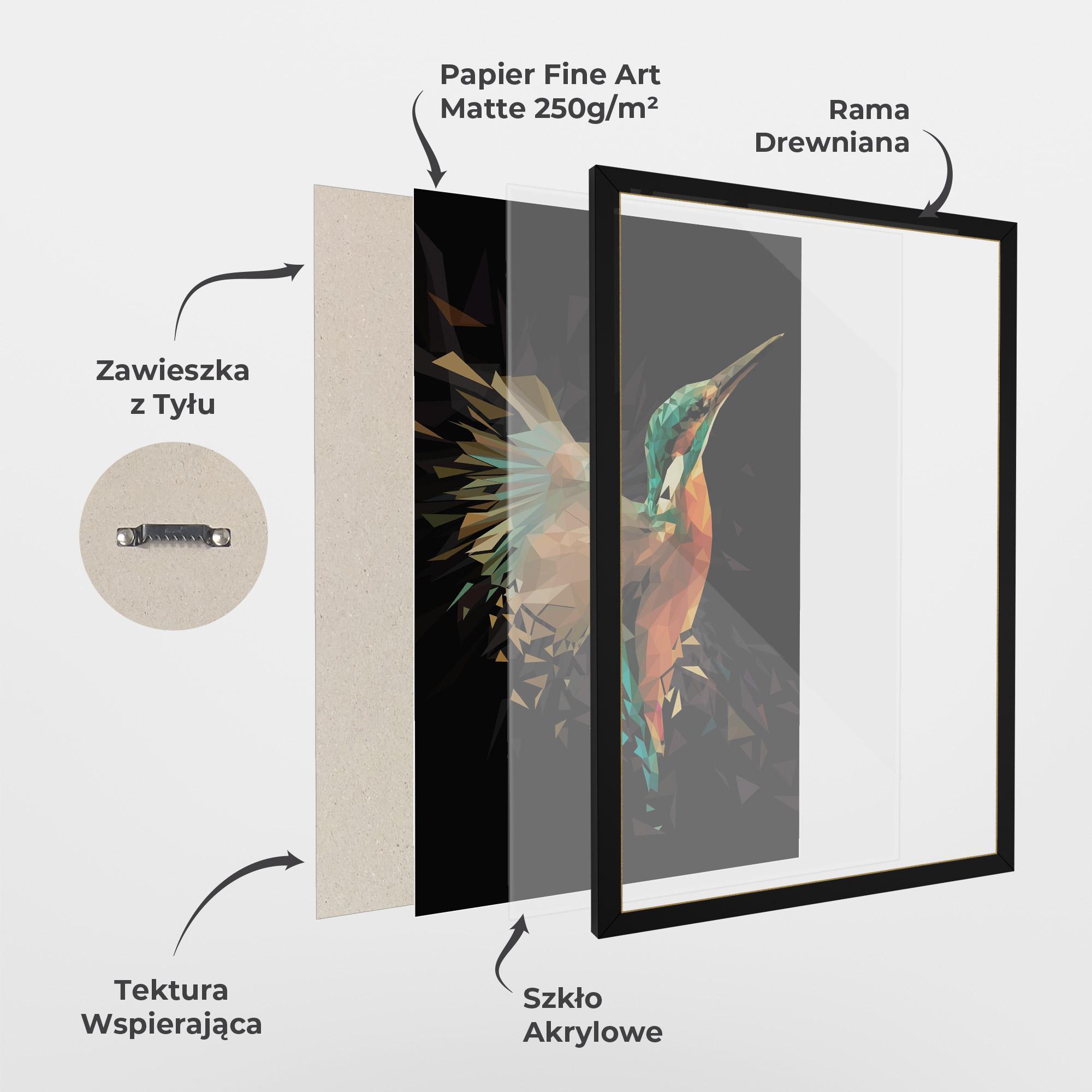 Plakat w Ramie Hummingbird Splash mockup 1