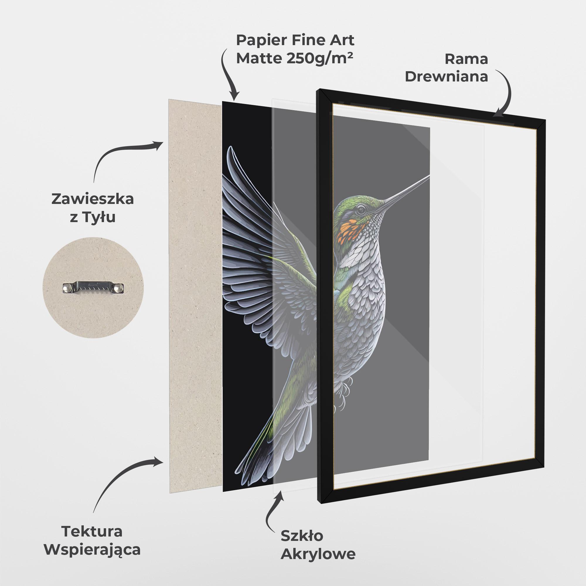 Plakat w Ramie Hummingbird mockup 1