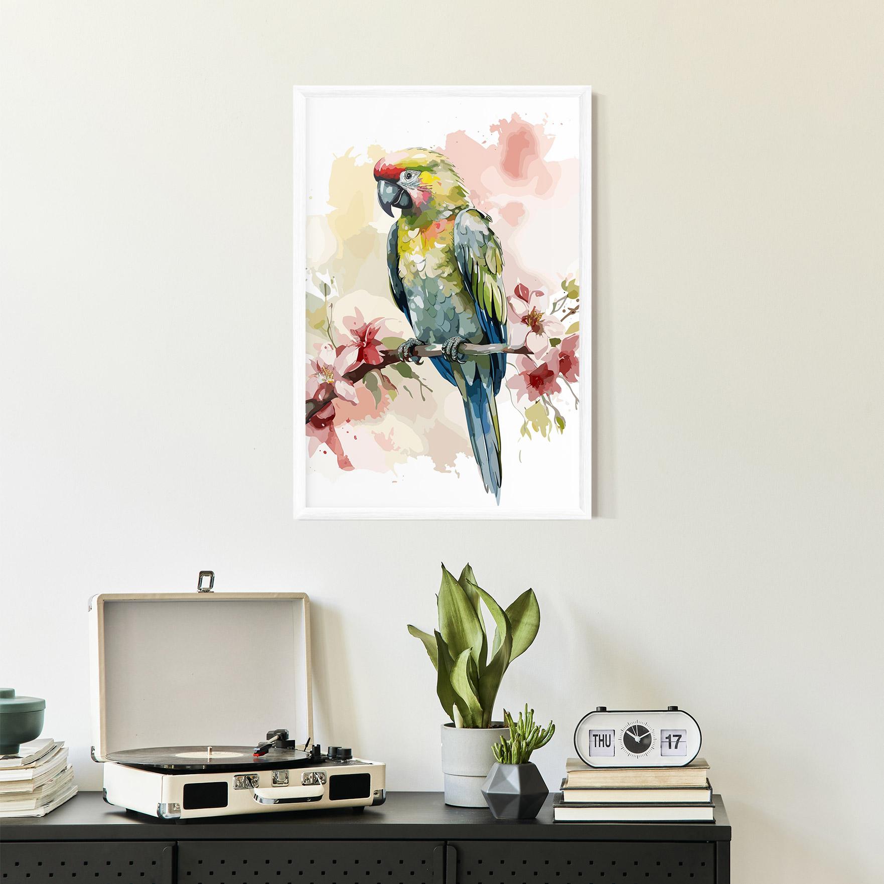 Plakat w Ramie Beautiful Parrot mockup 2
