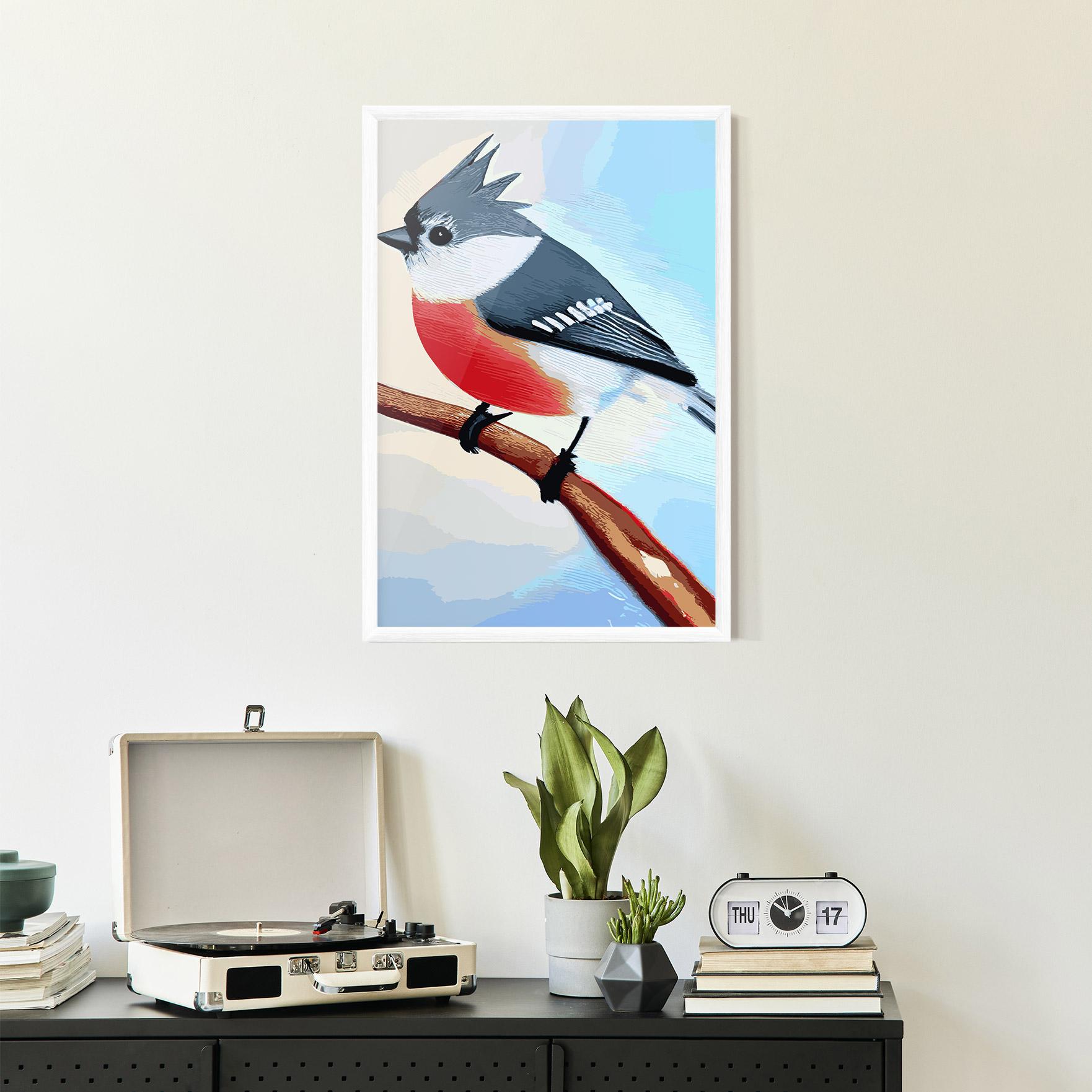 Plakat w Ramie Blue Bird Painting mockup 2
