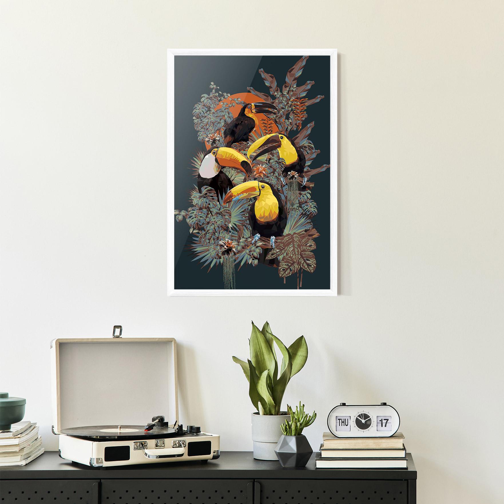 Plakat w Ramie Toucan Birds mockup 2