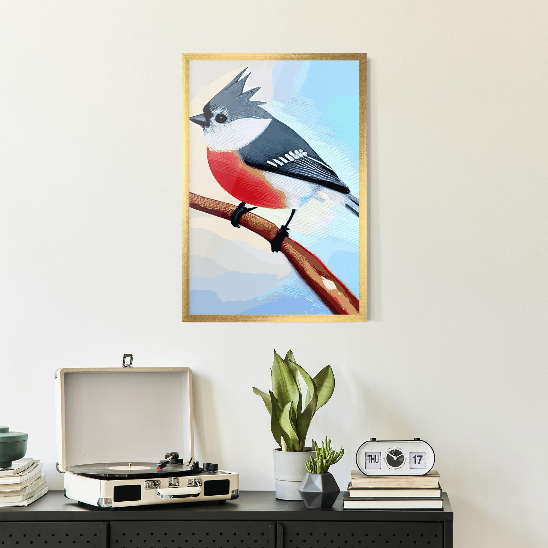 Plakat w Ramie Blue Bird Painting mockup 2
