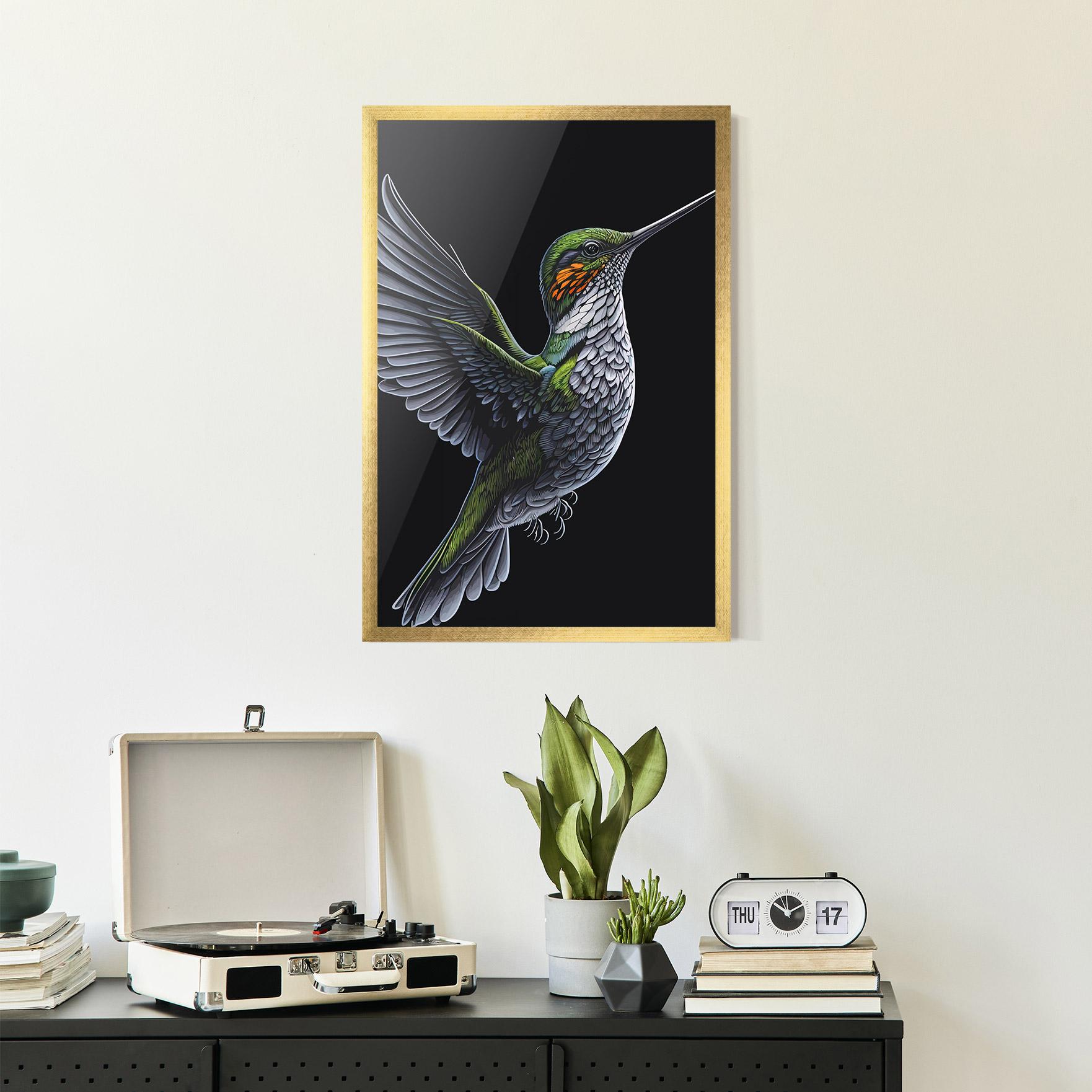 Plakat w Ramie Hummingbird mockup 2