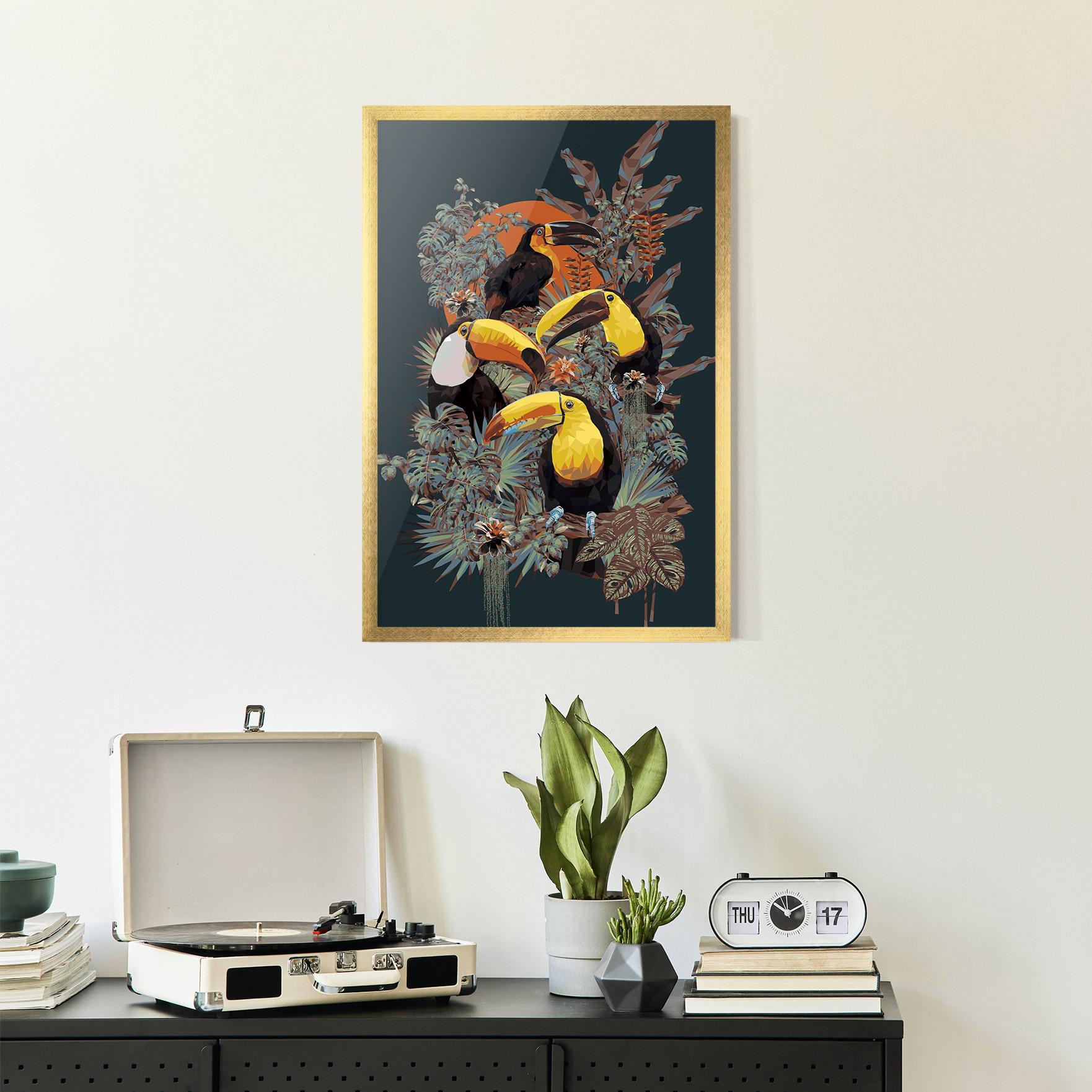 Plakat w Ramie Toucan Birds mockup 2