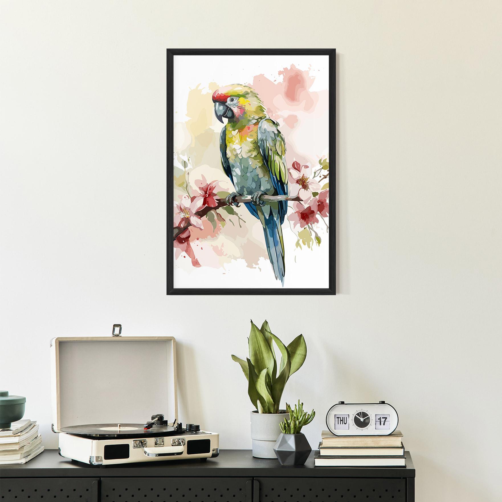 Plakat w Ramie Beautiful Parrot mockup 2