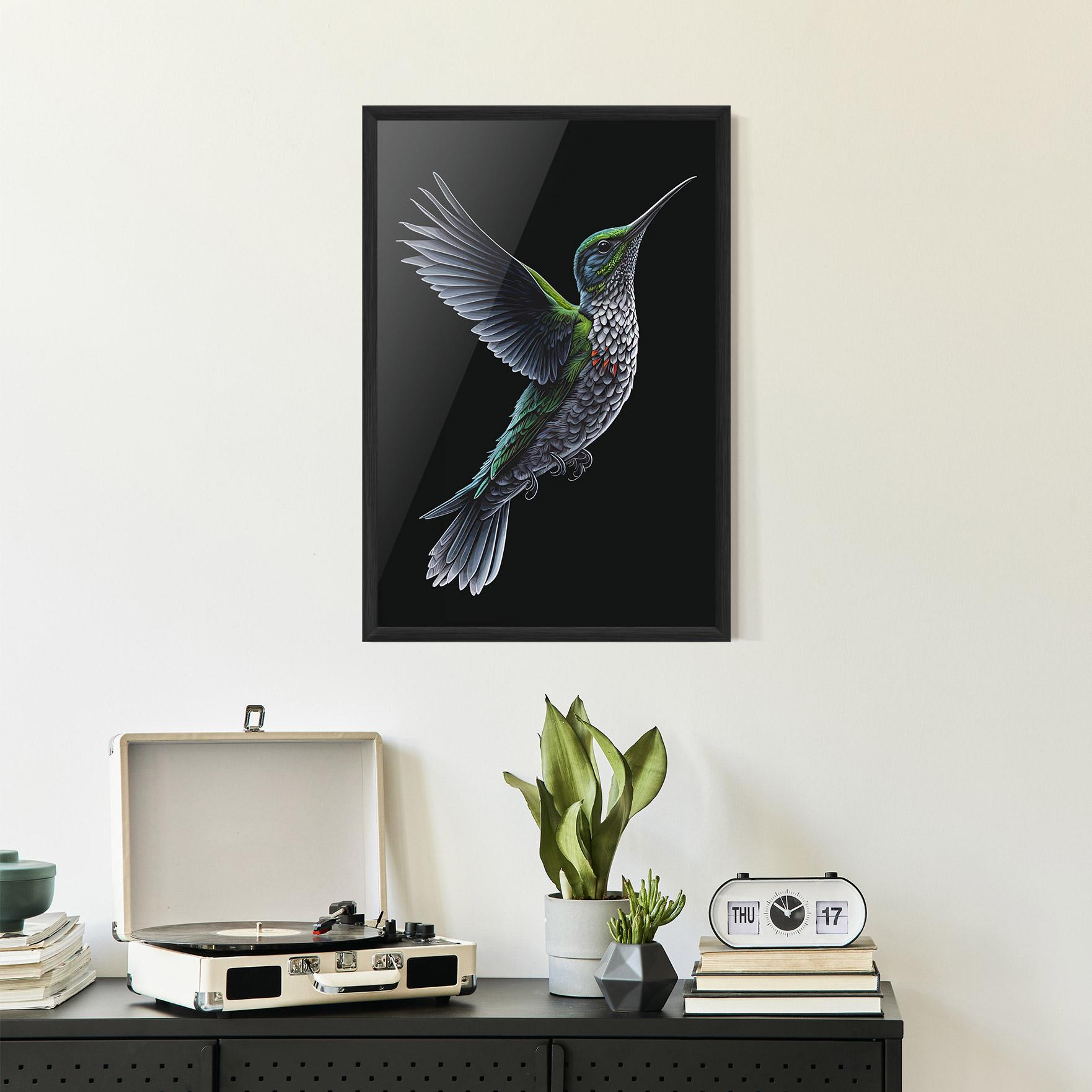 Plakat w Ramie Green Hummingbird mockup 2