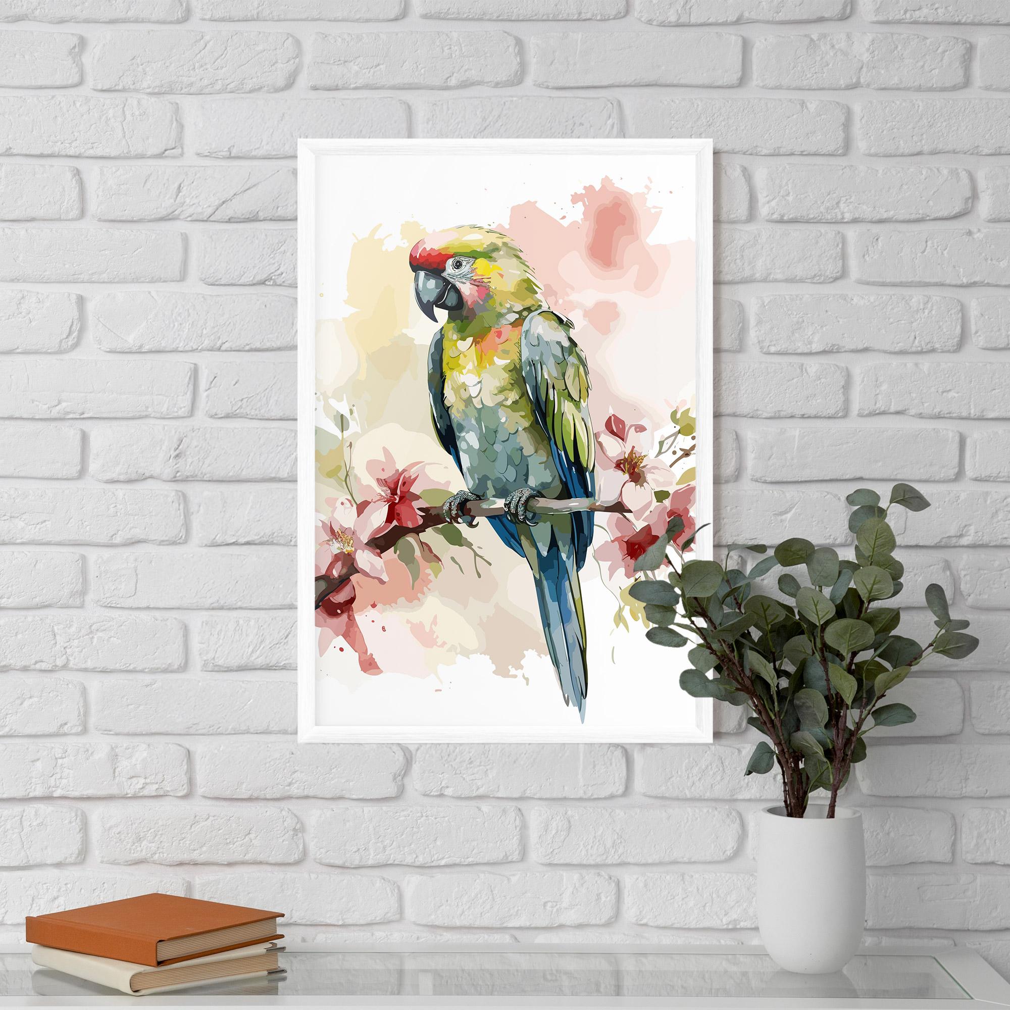 Plakat w Ramie Beautiful Parrot mockup 5