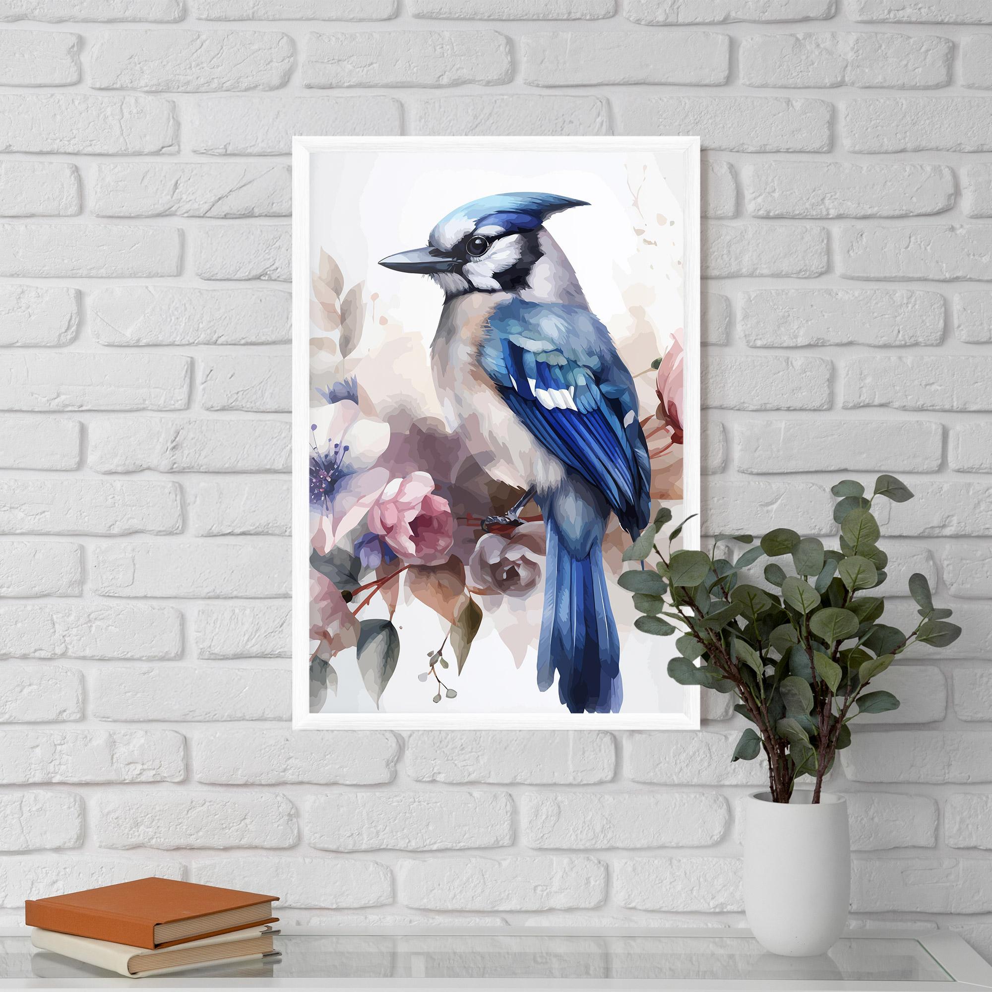 Plakat w Ramie Bird Pretty Blue mockup 5