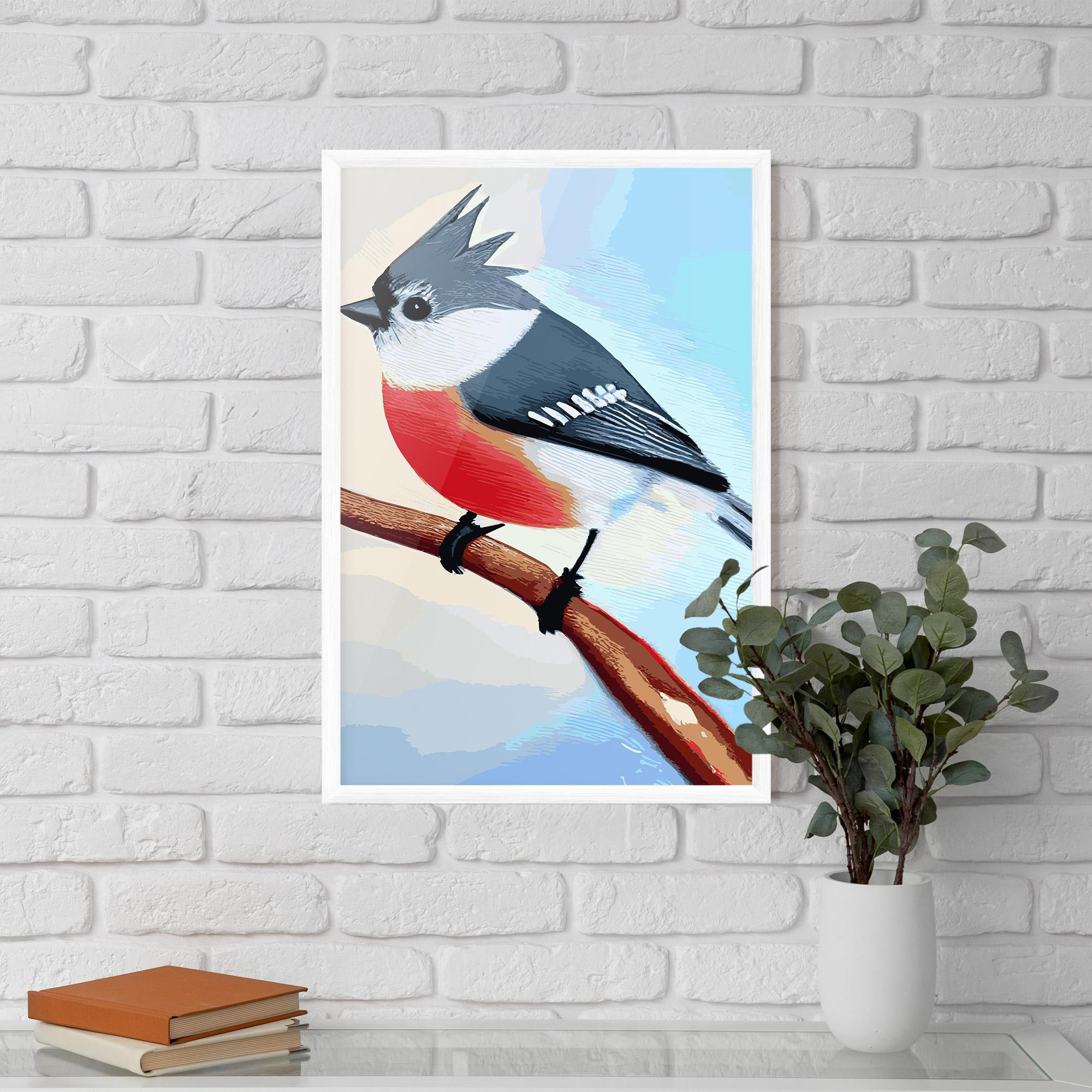 Plakat w Ramie Blue Bird Painting mockup 5