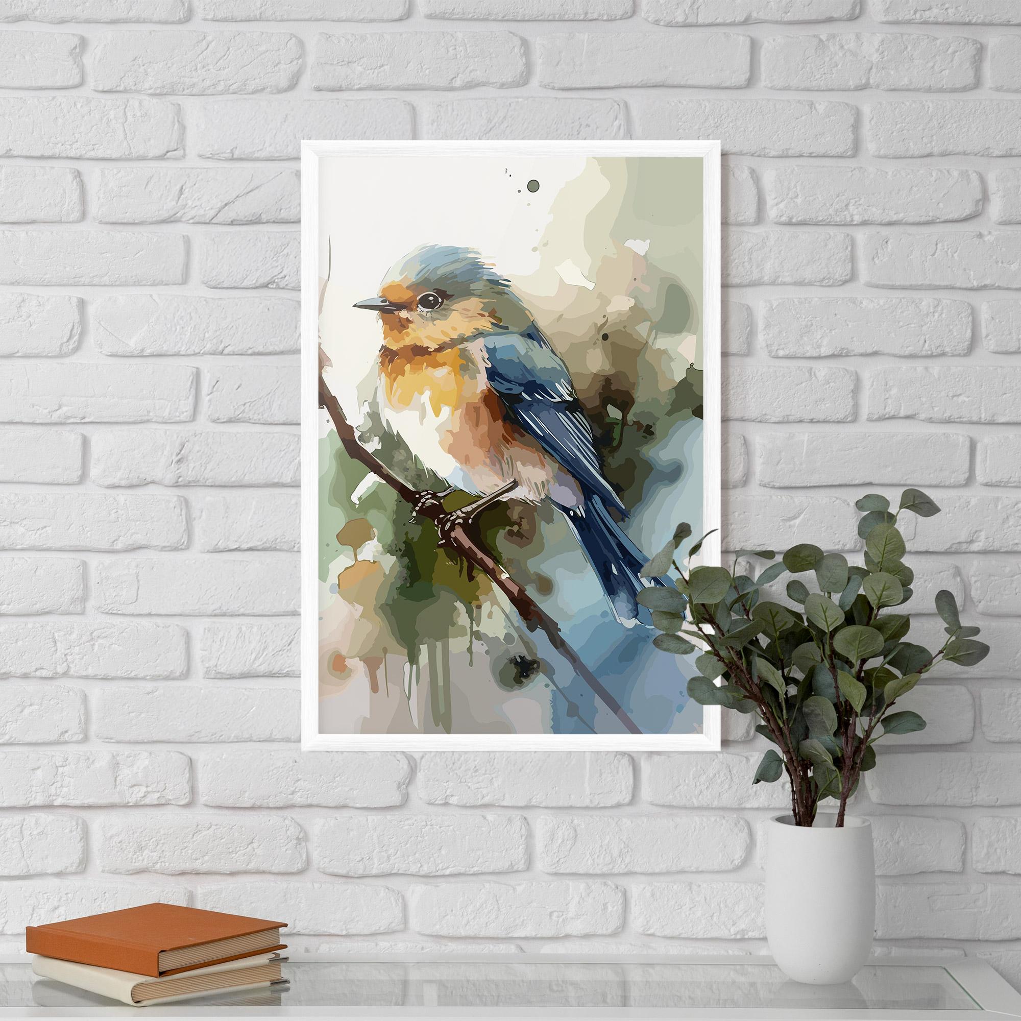 Plakat w Ramie Blue Pretty Bird mockup 5