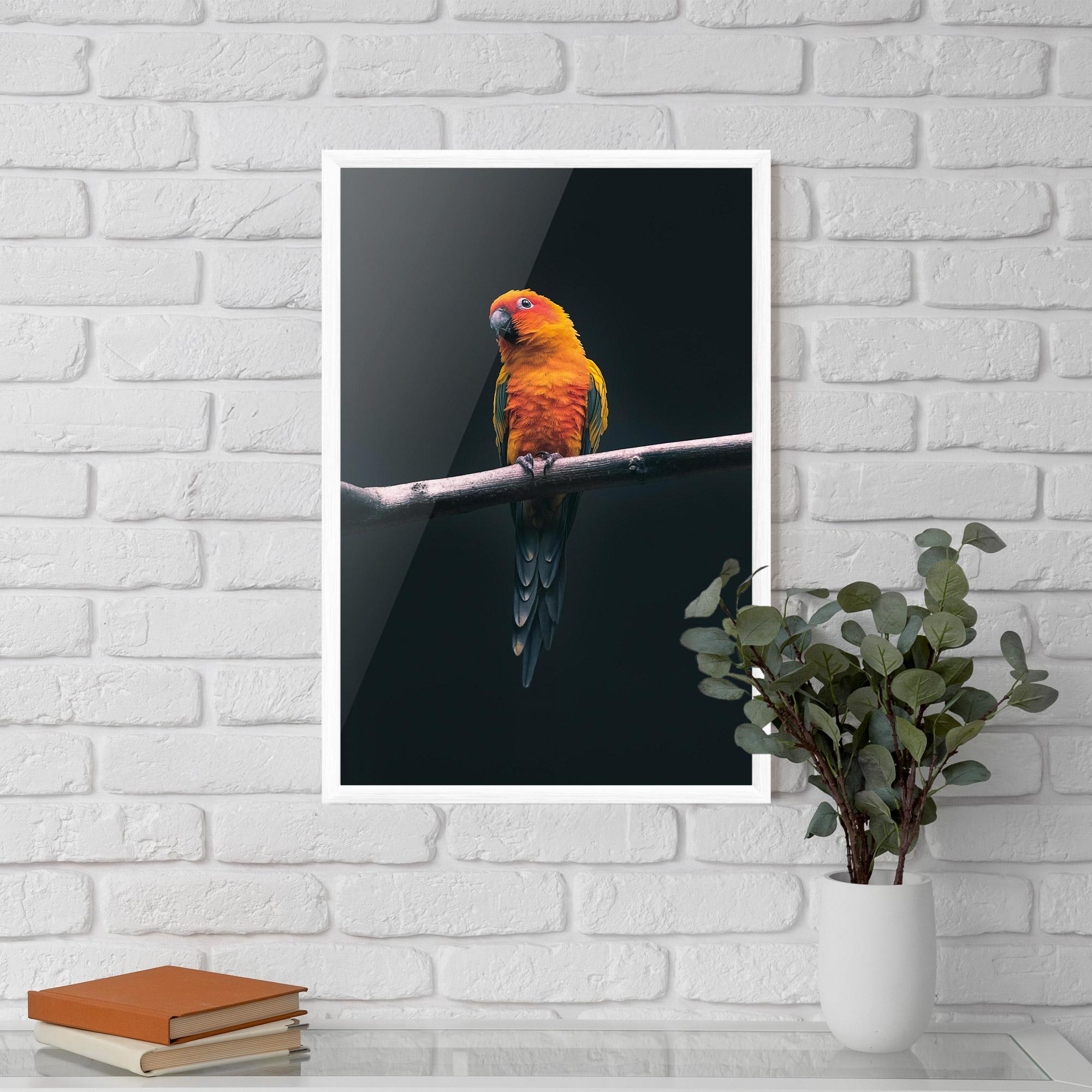 Plakat w Ramie Fire Parrot mockup 5
