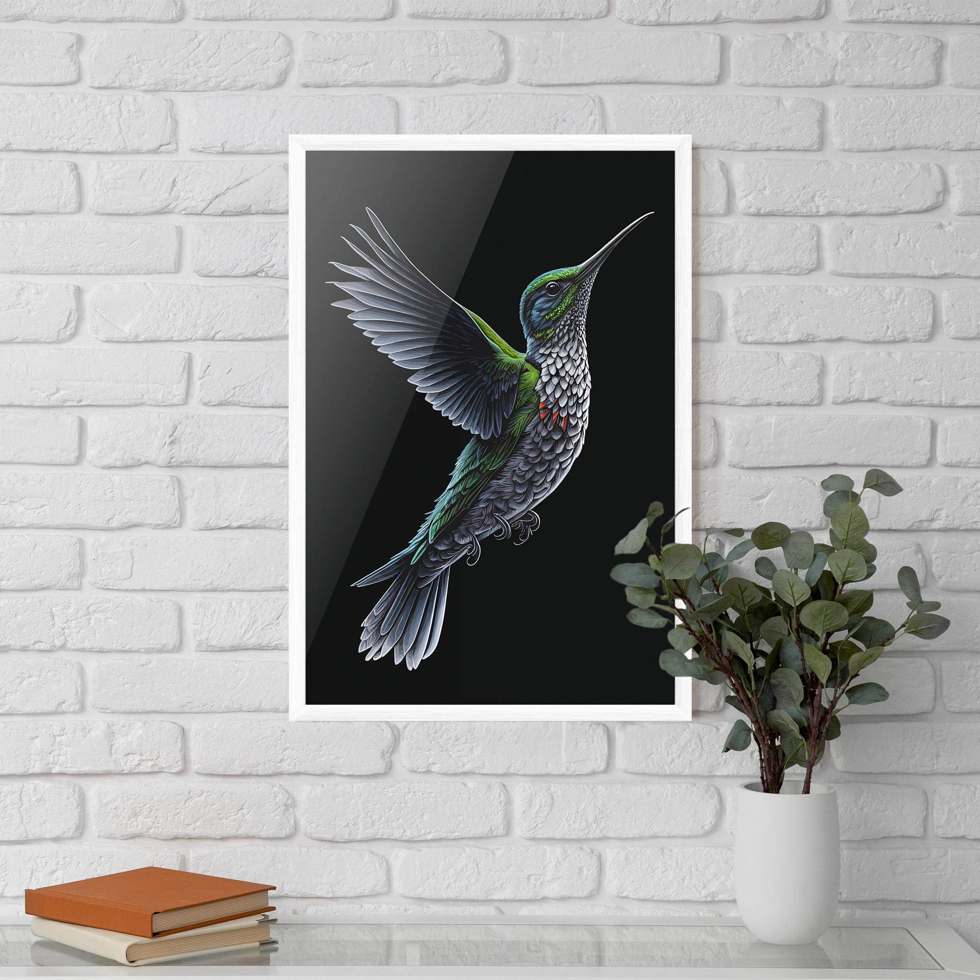 Plakat w Ramie Green Hummingbird mockup 5