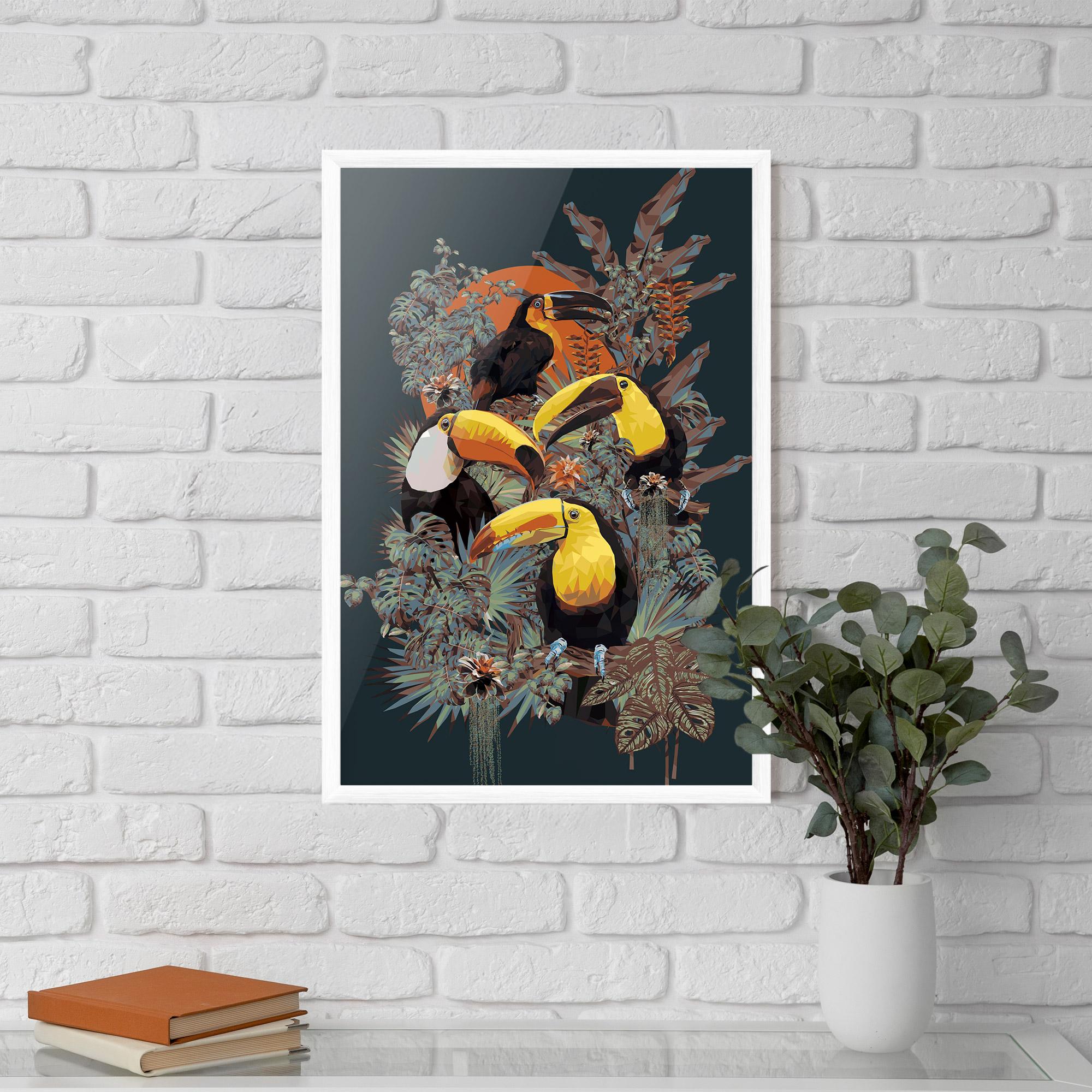 Plakat w Ramie Toucan Birds mockup 5