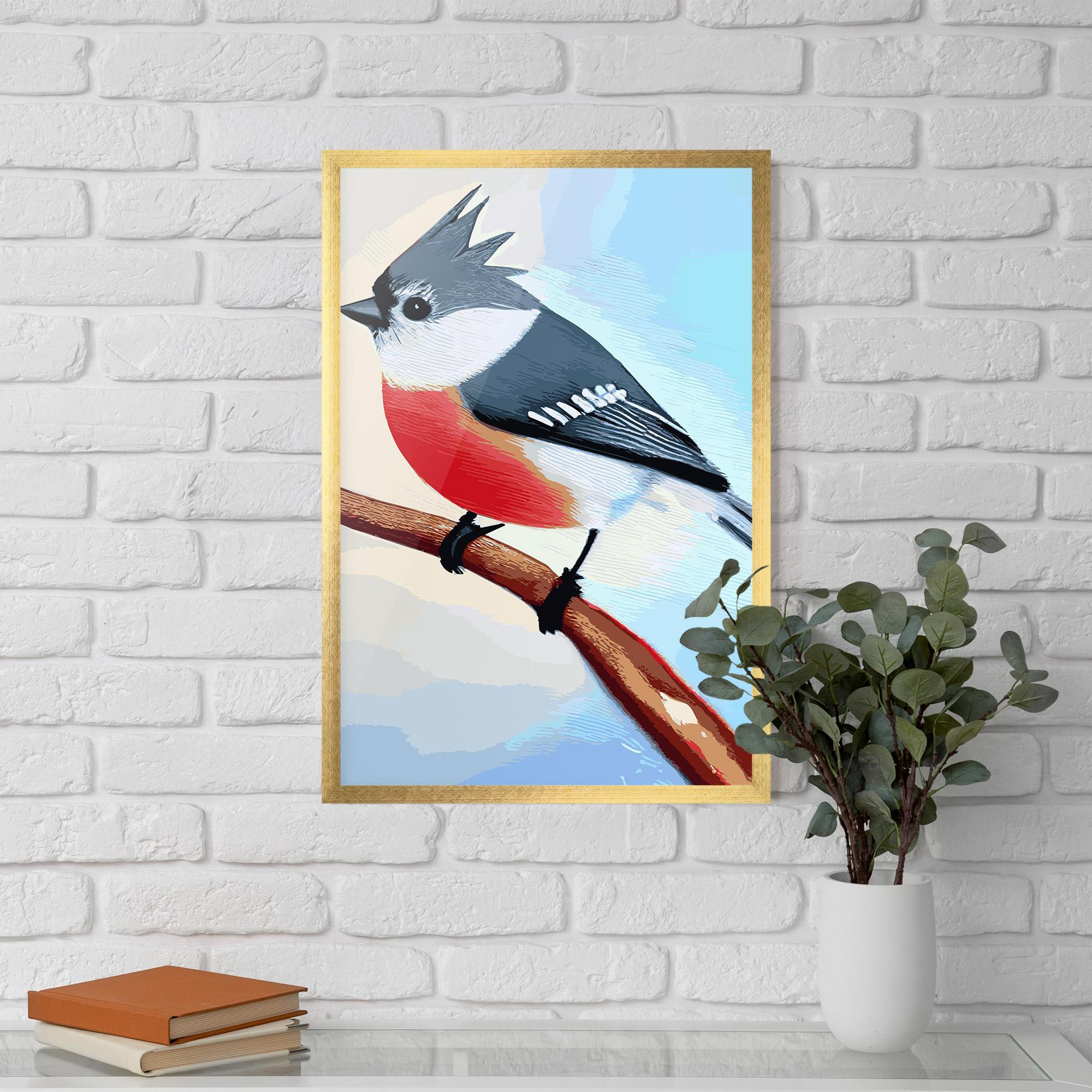 Plakat w Ramie Blue Bird Painting mockup 5