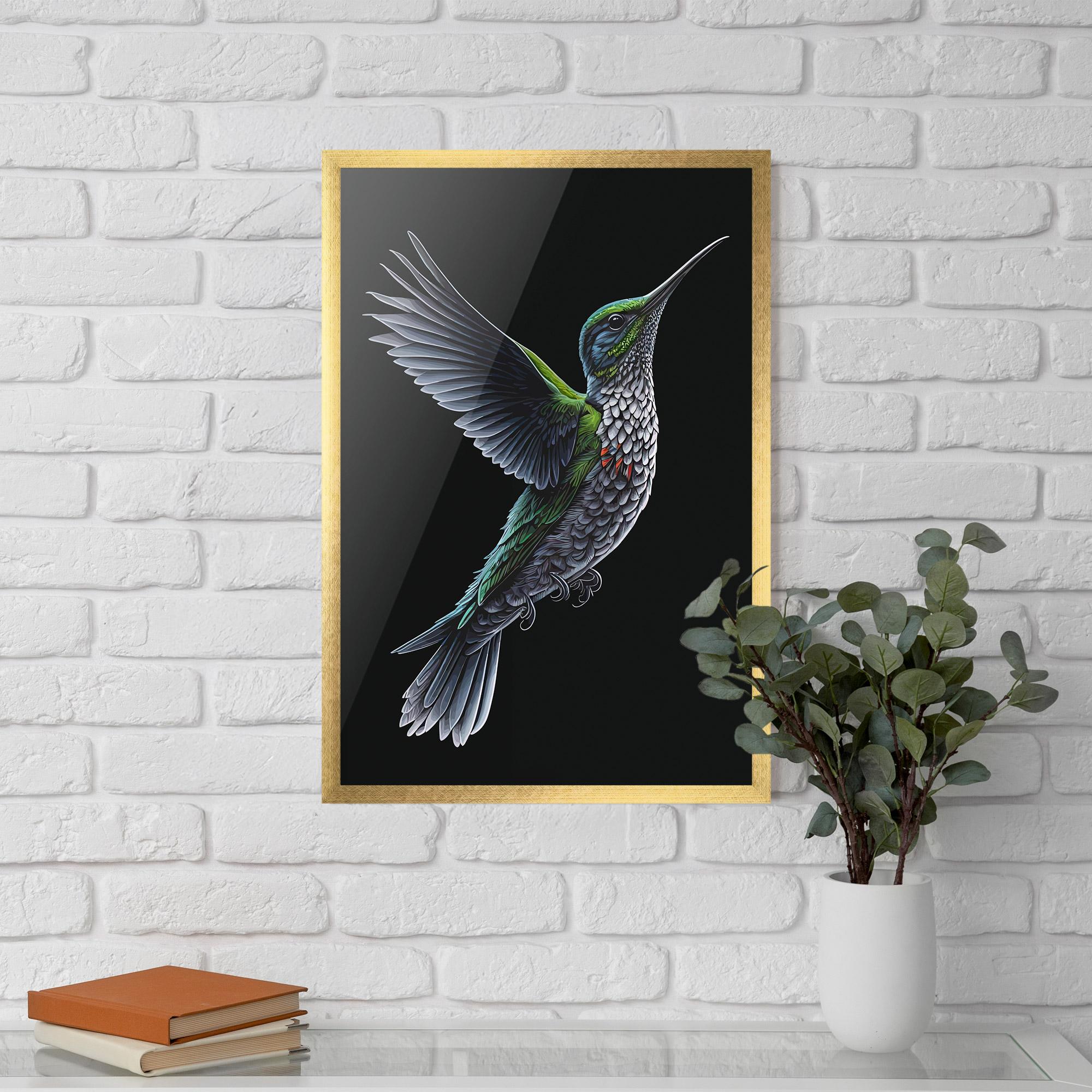 Plakat w Ramie Green Hummingbird mockup 5