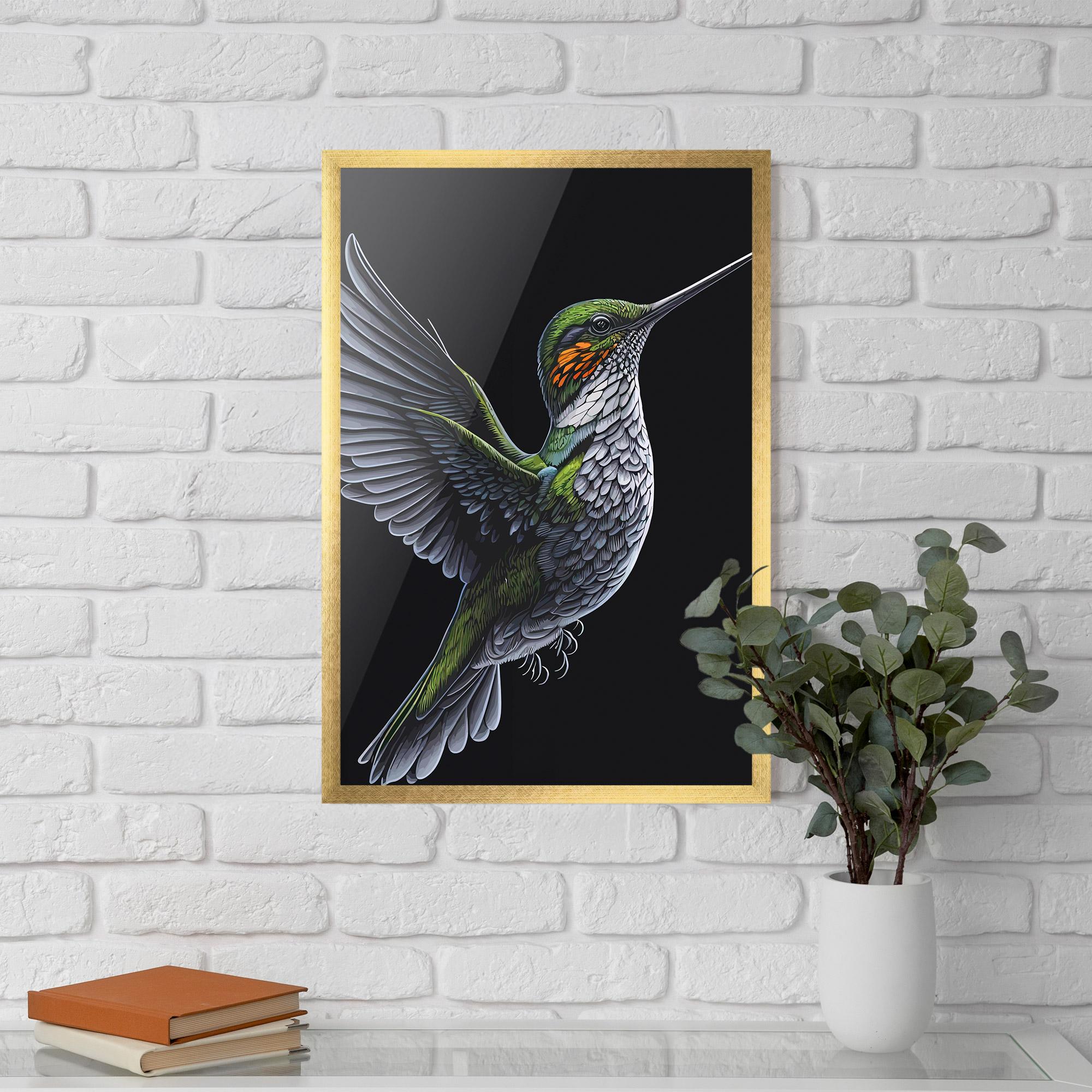 Plakat w Ramie Hummingbird mockup 5